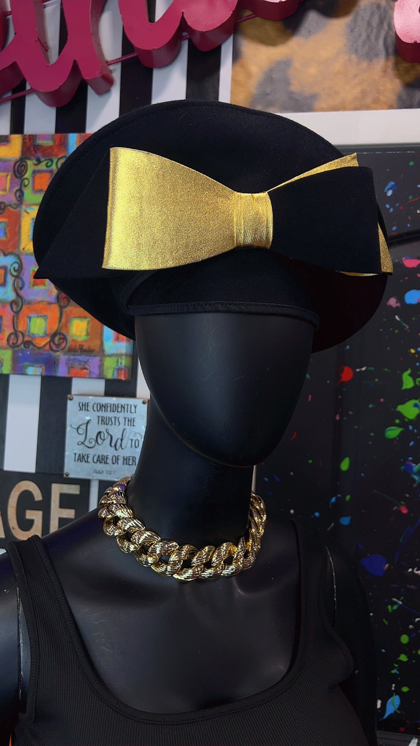 Vintage Gold & Black Jack McConnell Boutique Hat