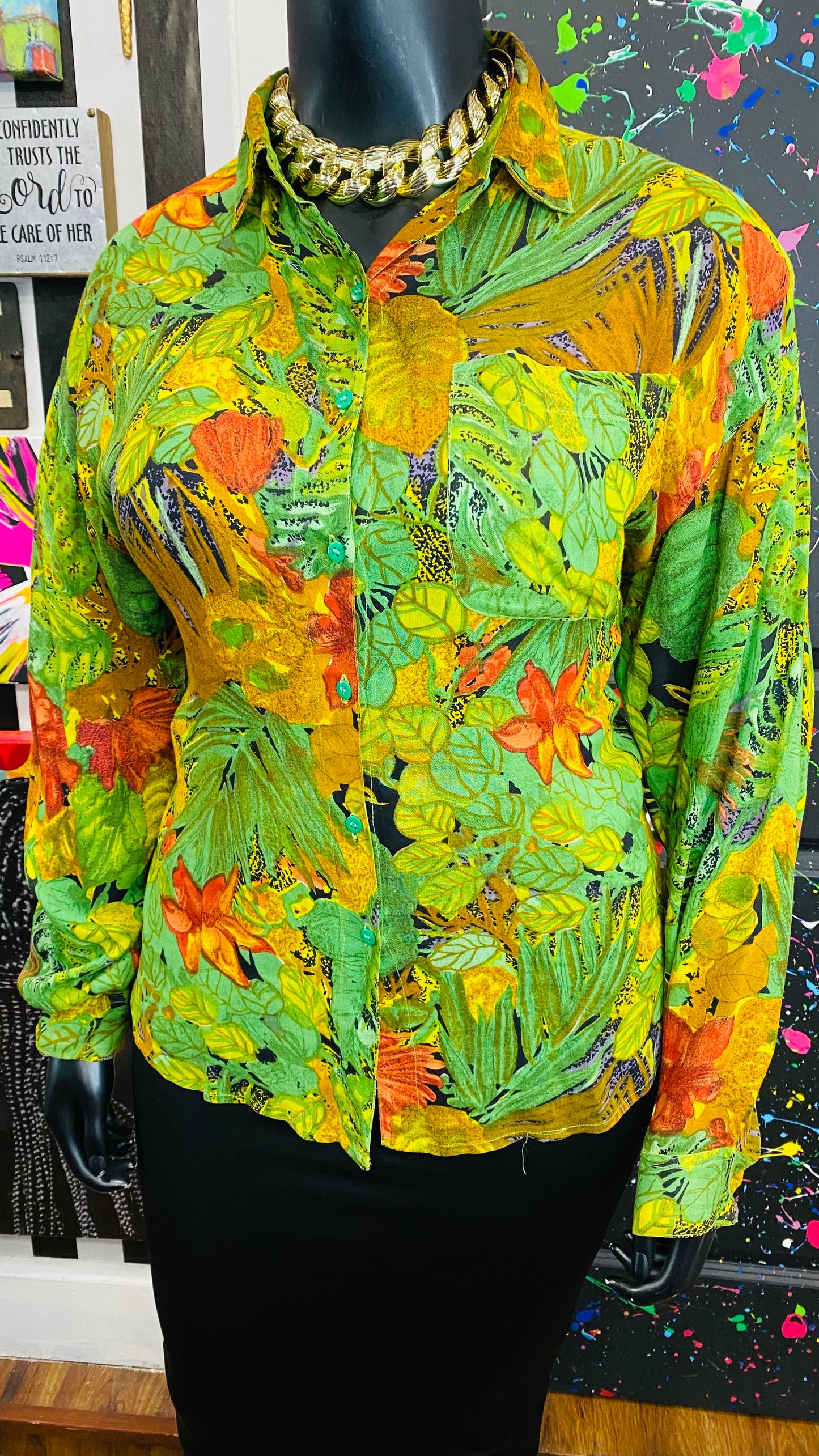 Vintage Tropical Rayon Blouse (18/20)