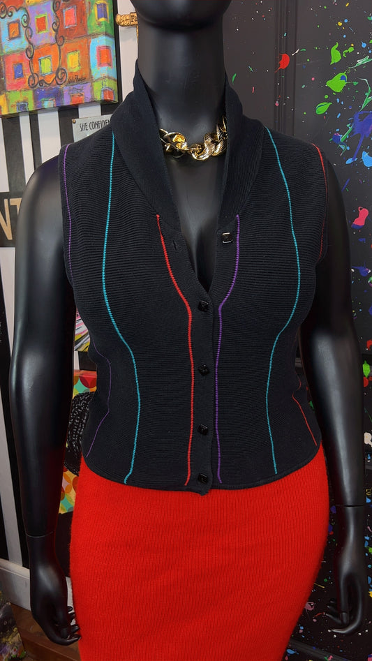 Vintage Colorblock Knit Vest (12)