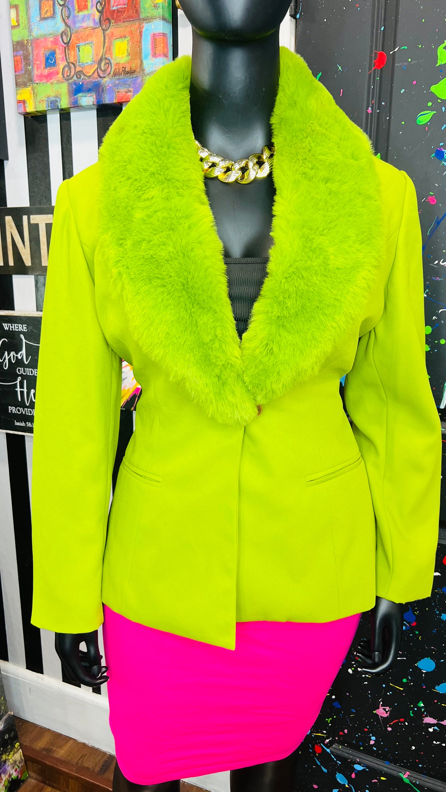 Vintage Furry Collar Blazer (16)