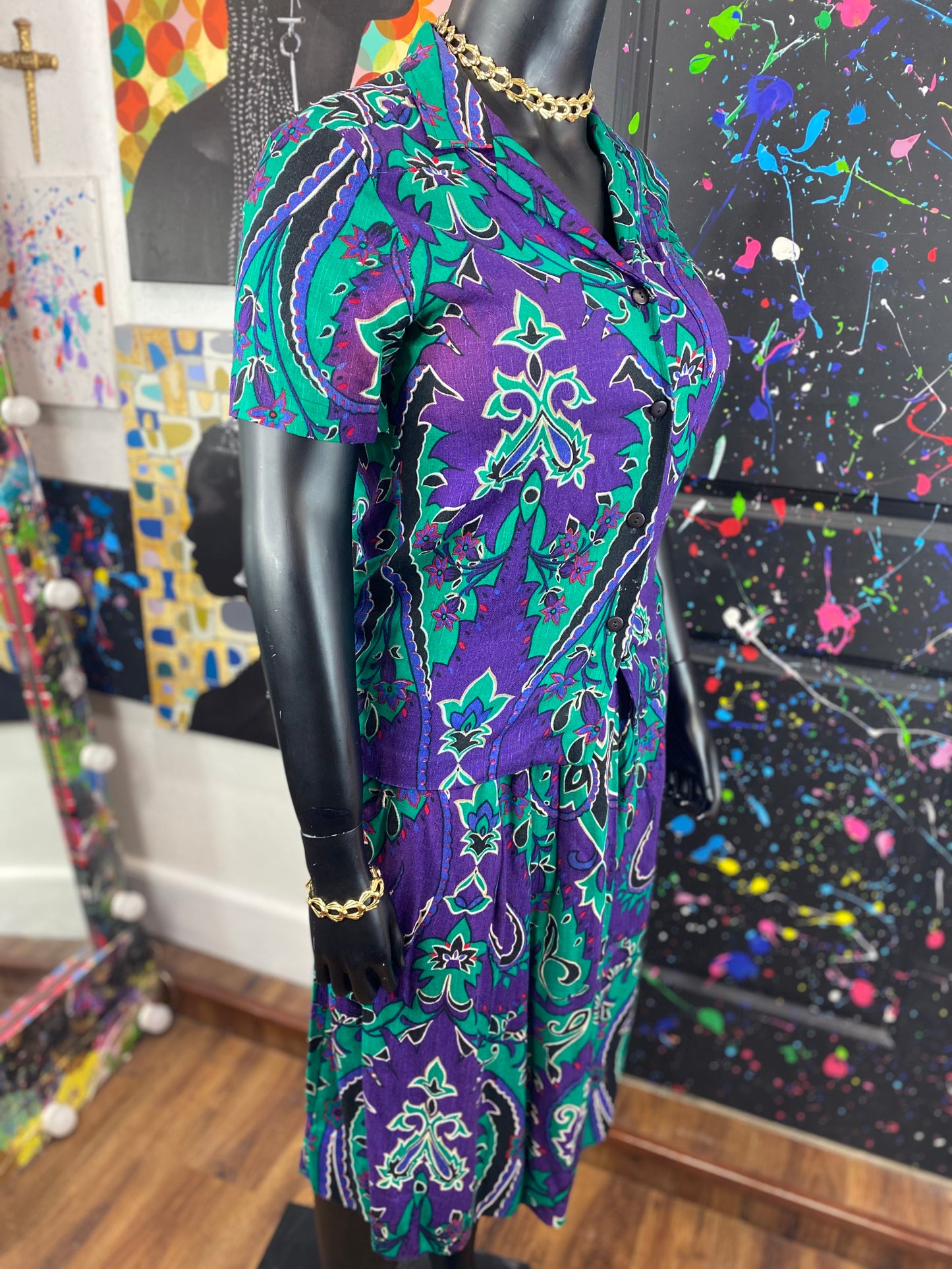 Vintage 2 Piece Skirt Set