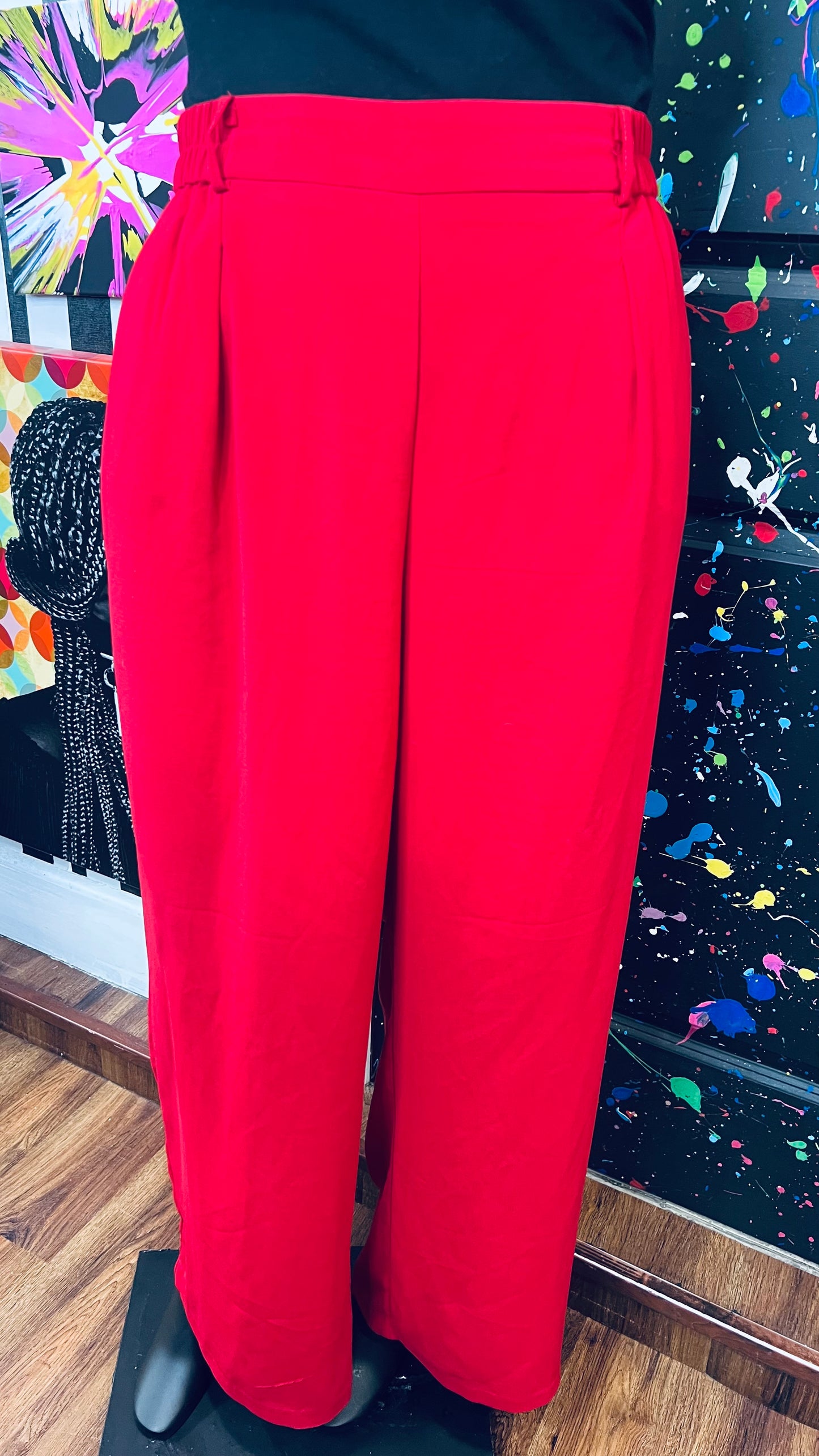 Red Wide Legged Dress Pants (18/20)