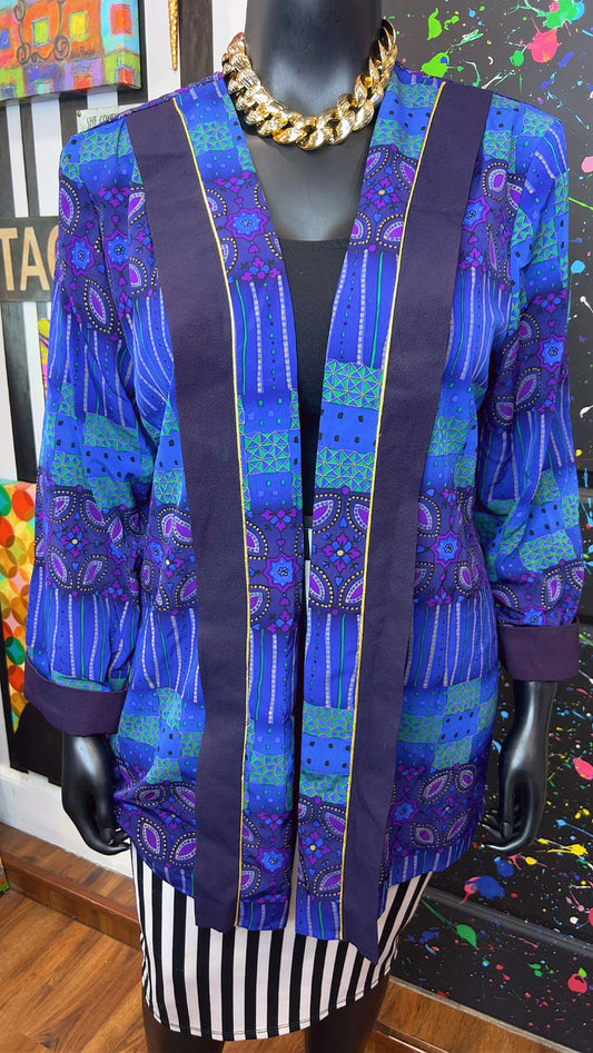 Vintage Abstract Gold Trim Duster (20W)