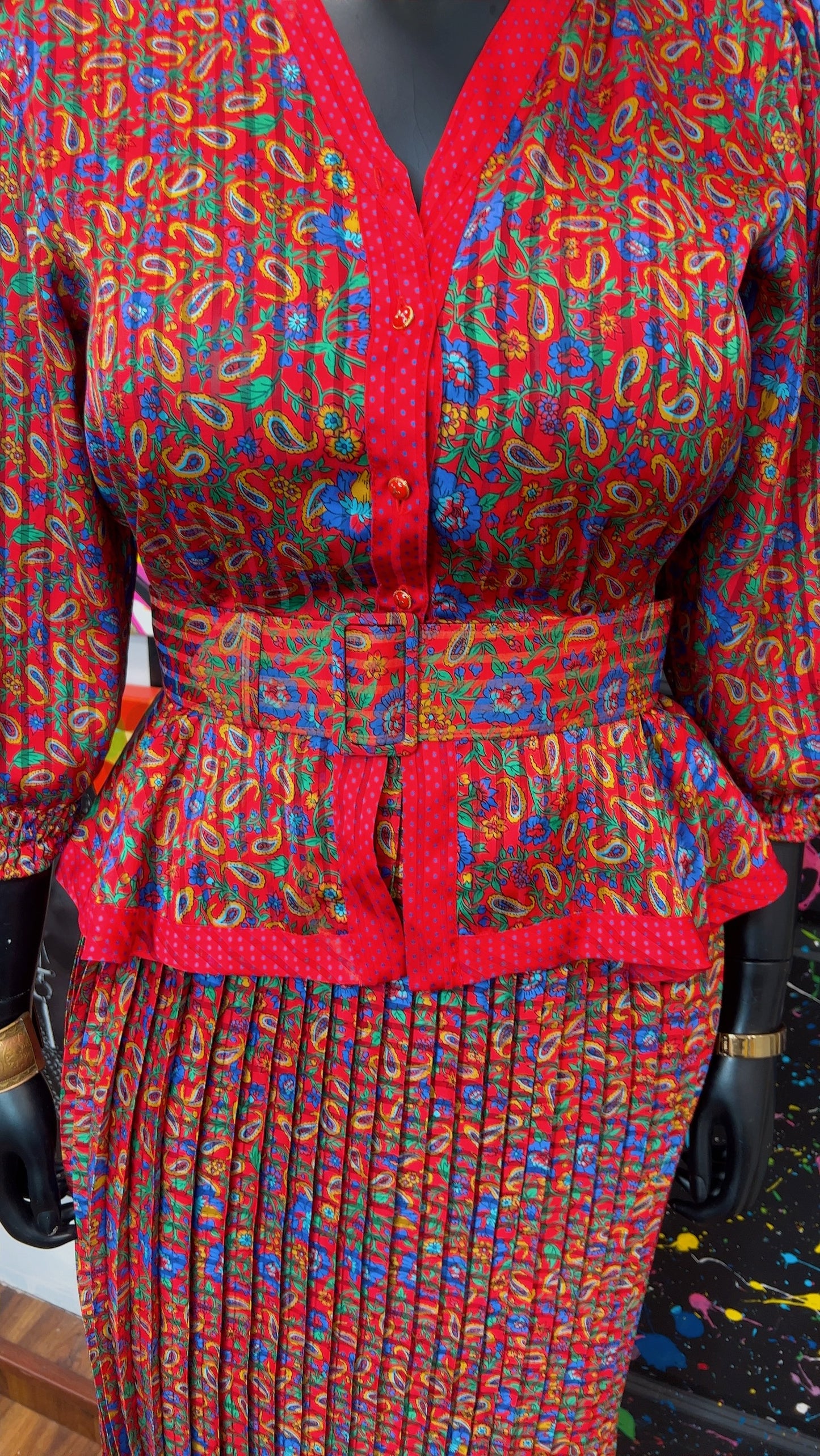 Vintage Diane Freis Skirt Set w/ Belt (14)