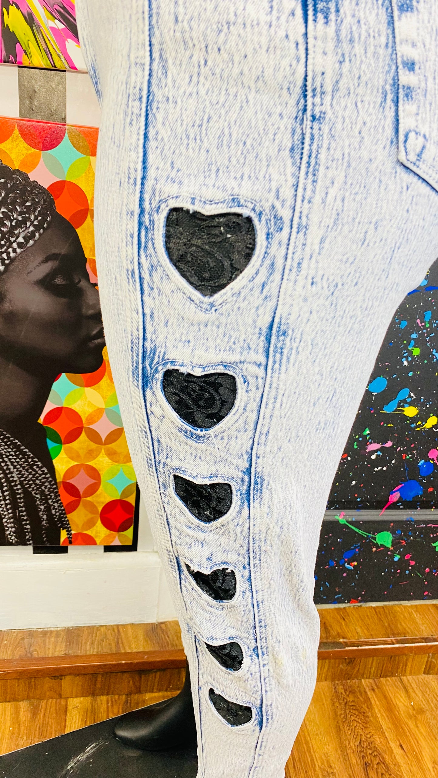 Vintage Stefano International Stonewash & Lace Jeans (14)