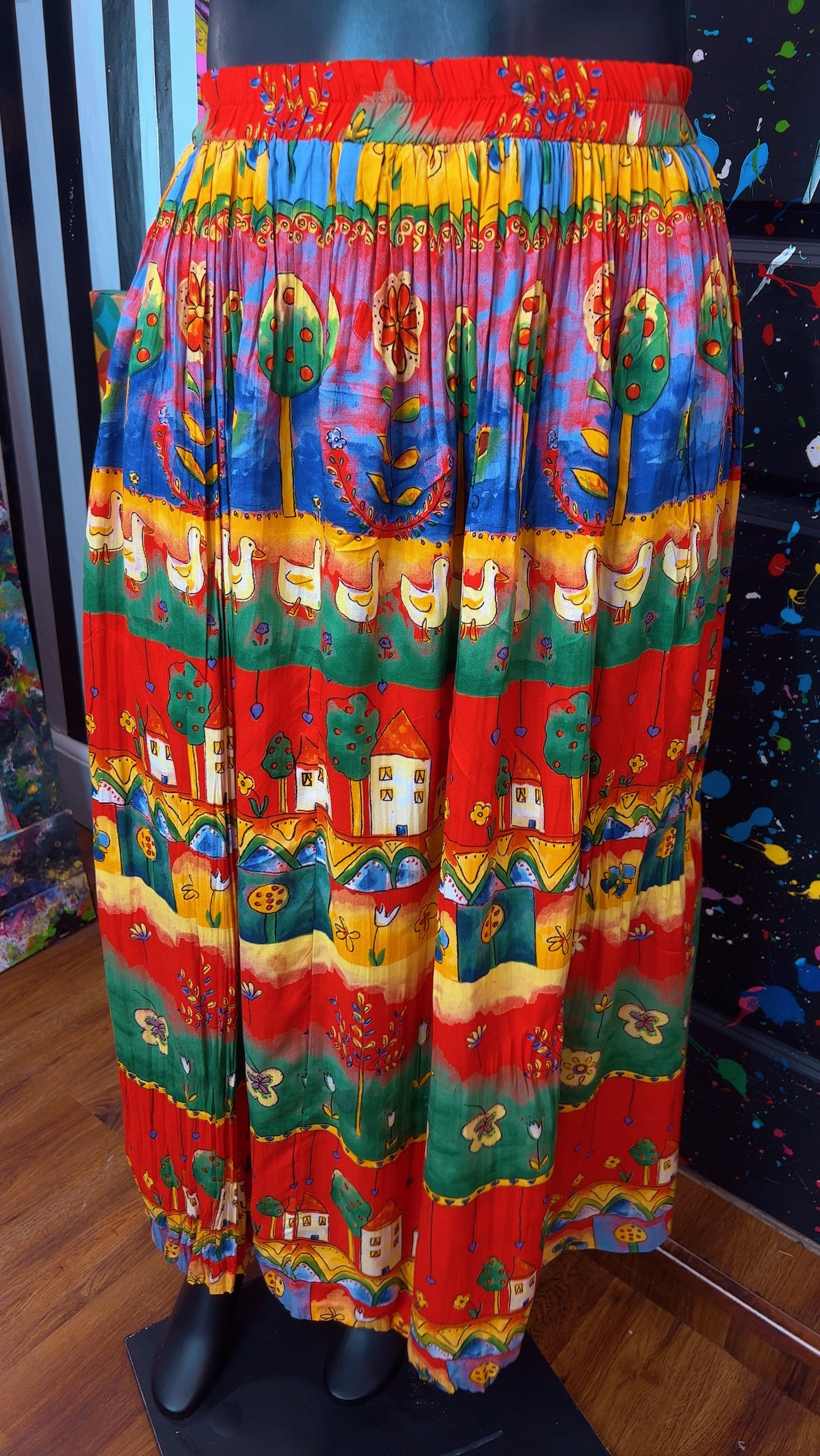 Vintage Rayon ‘Neighborhood’ Skirt (18/20)