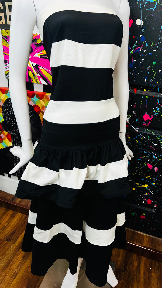 Vintage Black & White Tube Top Dress (12)