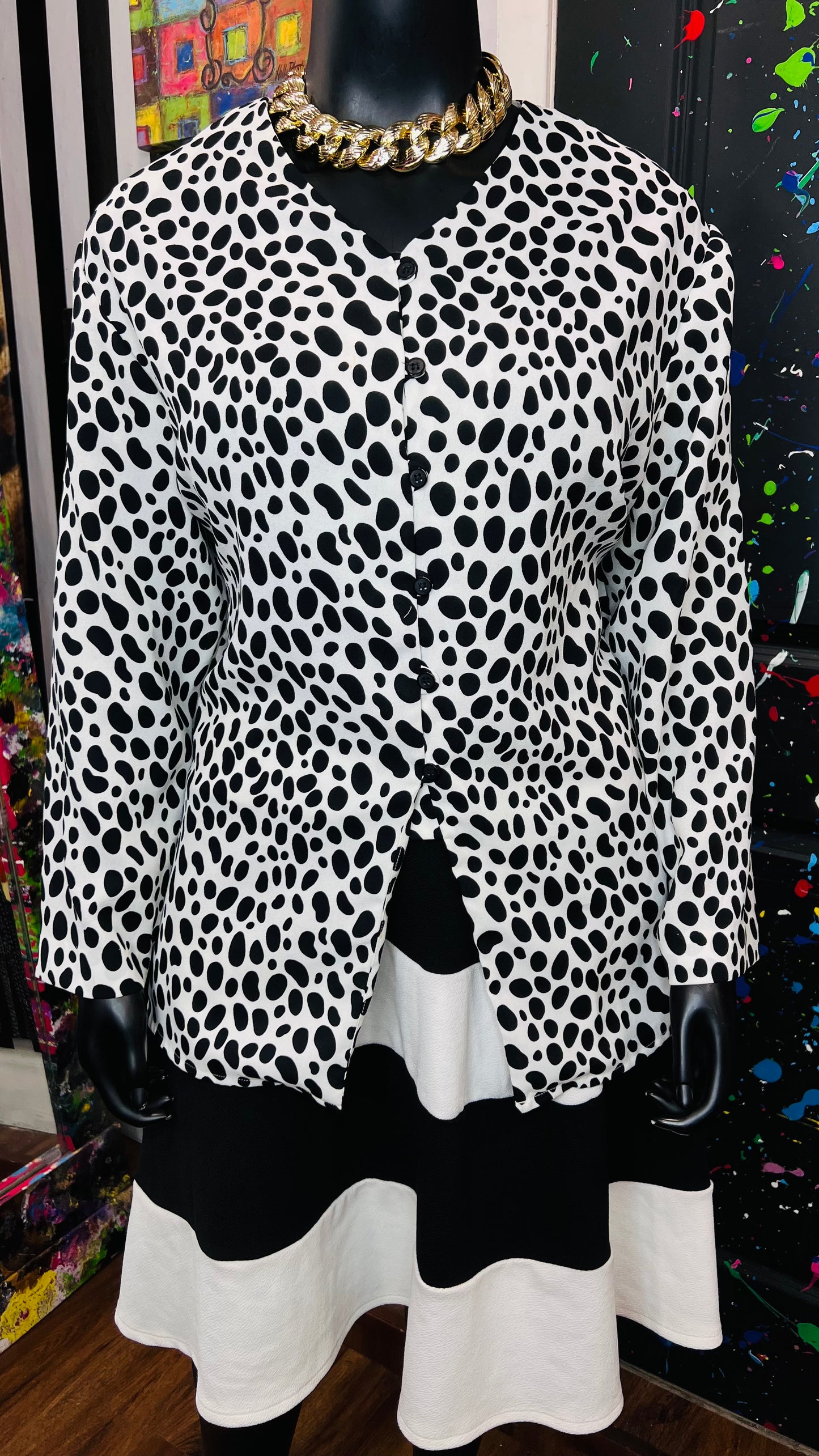 Black & White Animal Print Blouse (24)