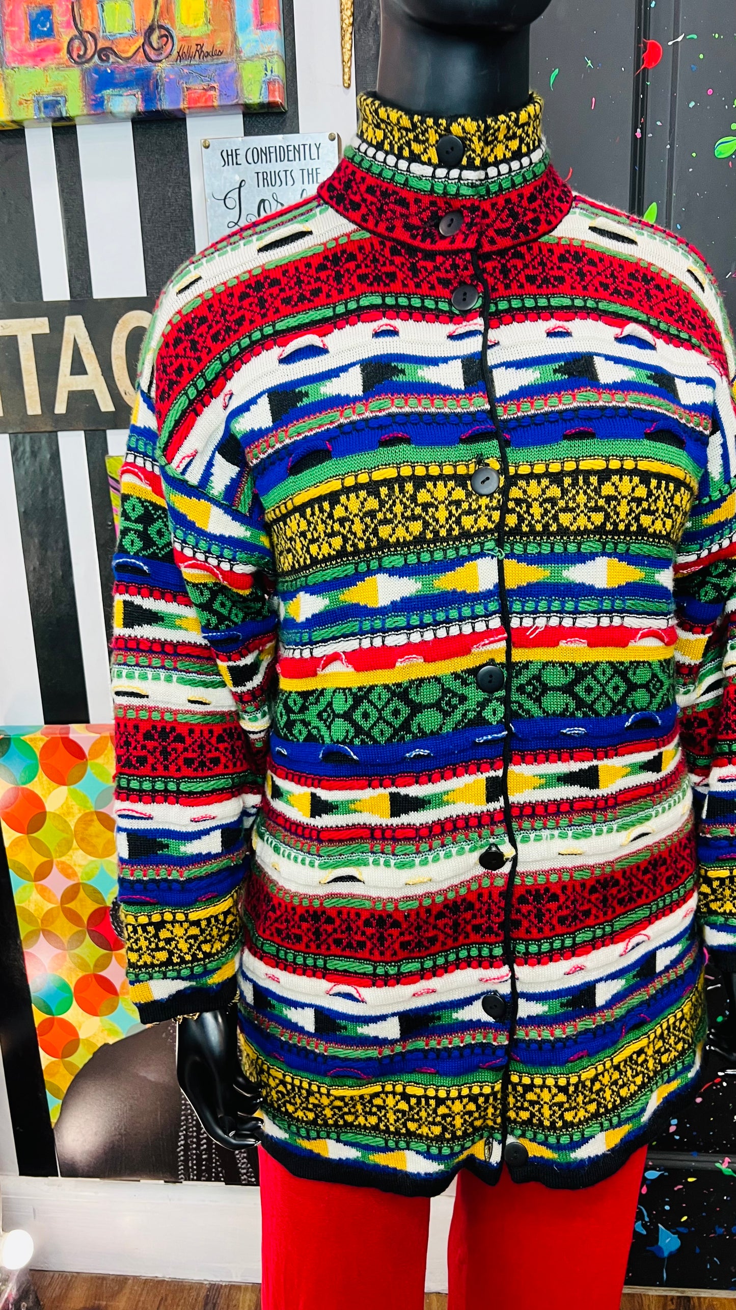 Vintage 3D Knit Coogi Like Lined Sweater (22)