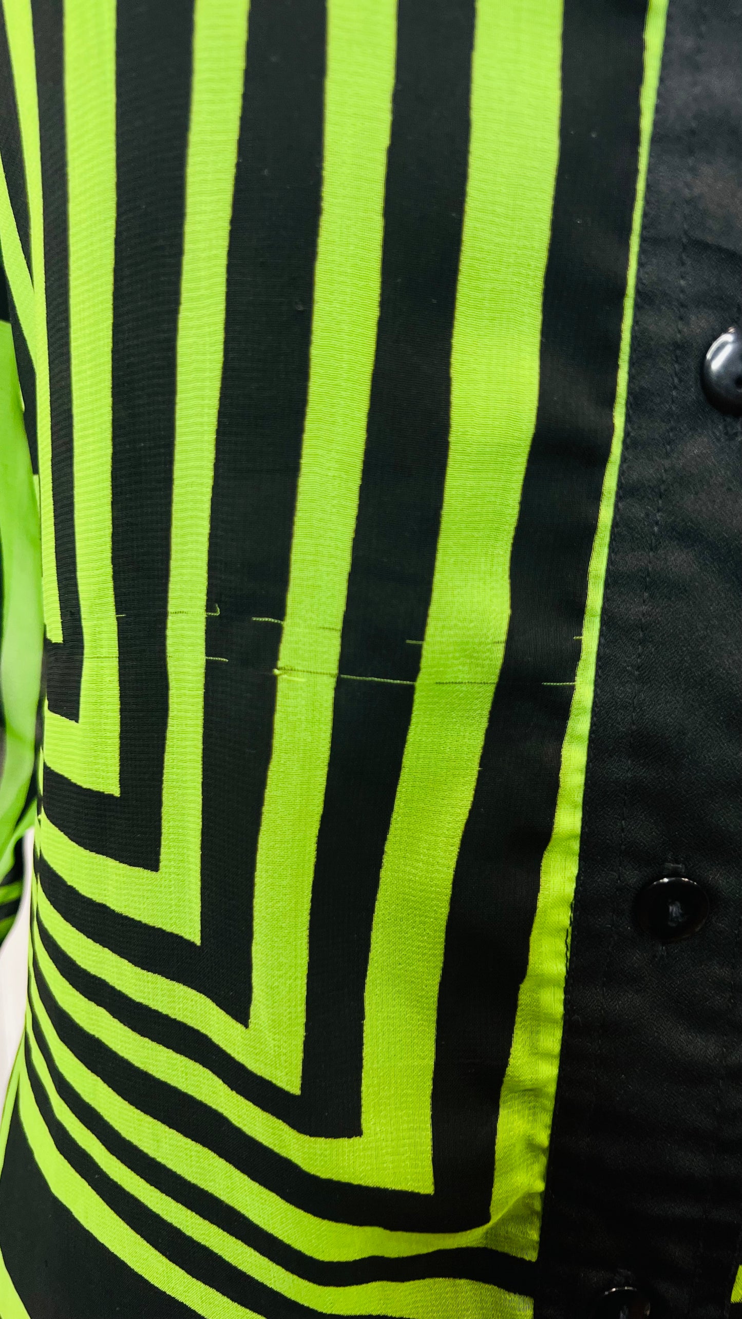 Vintage Green & Black Flowy Blouse/Swimsuit Cover (18)