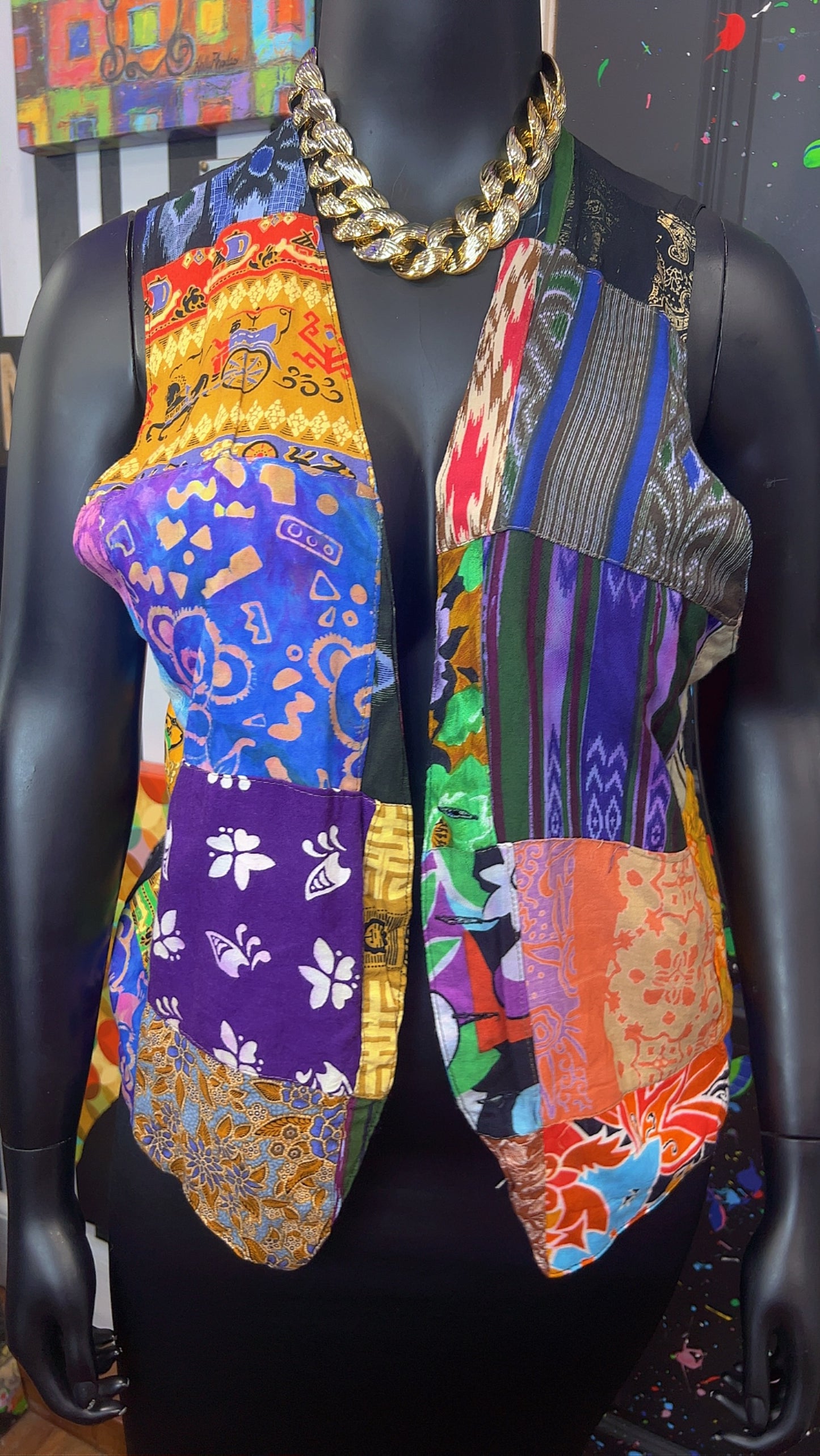 Vintage Reversible Rayon Vest (14)