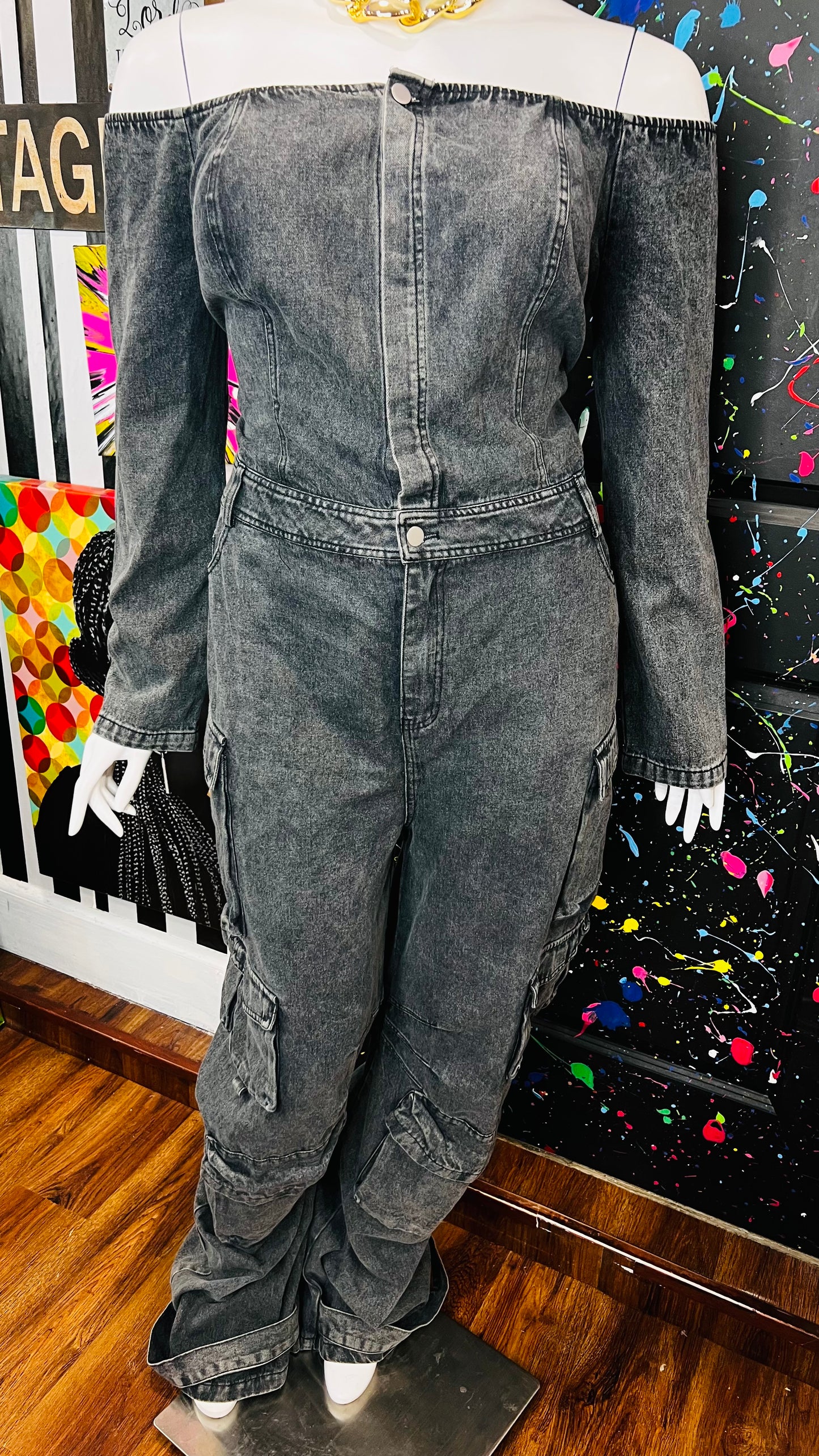 Vintage Inspired Denim Jumpsuit- New w/ Tags (18)