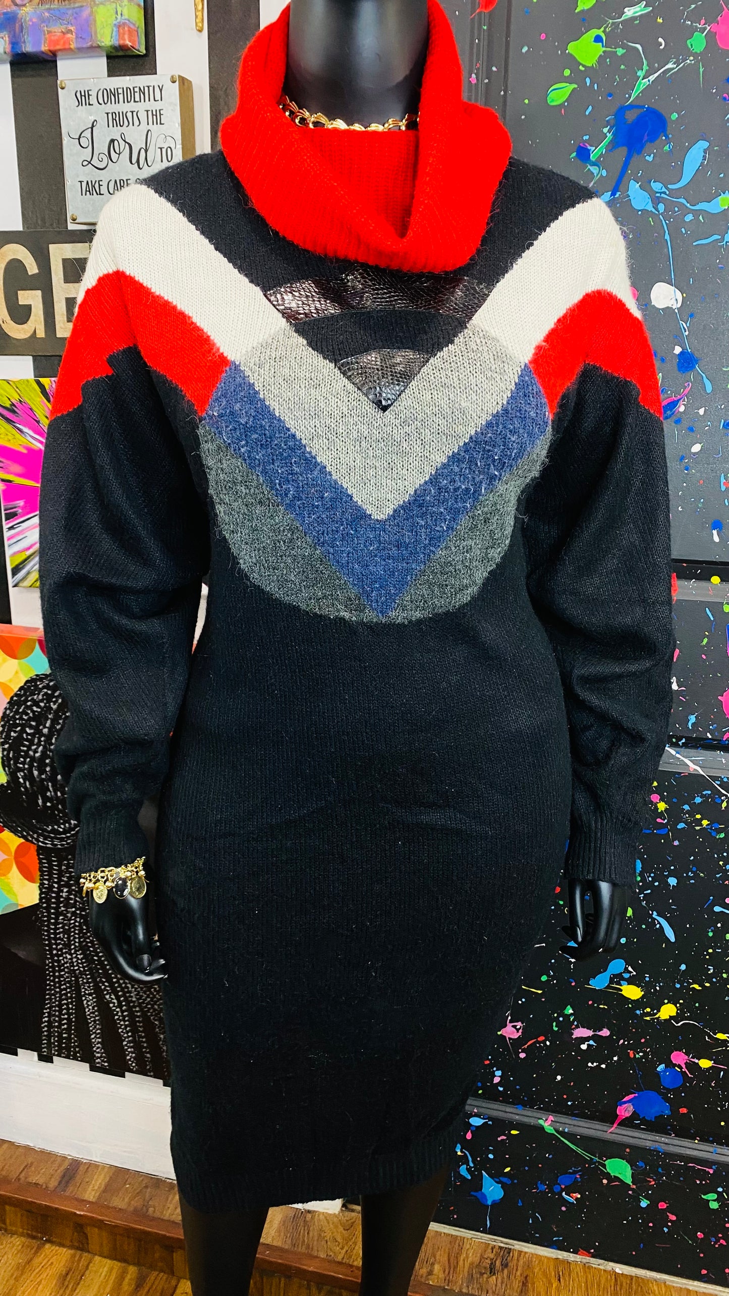 Vintage Knit Sweater Dress (22)