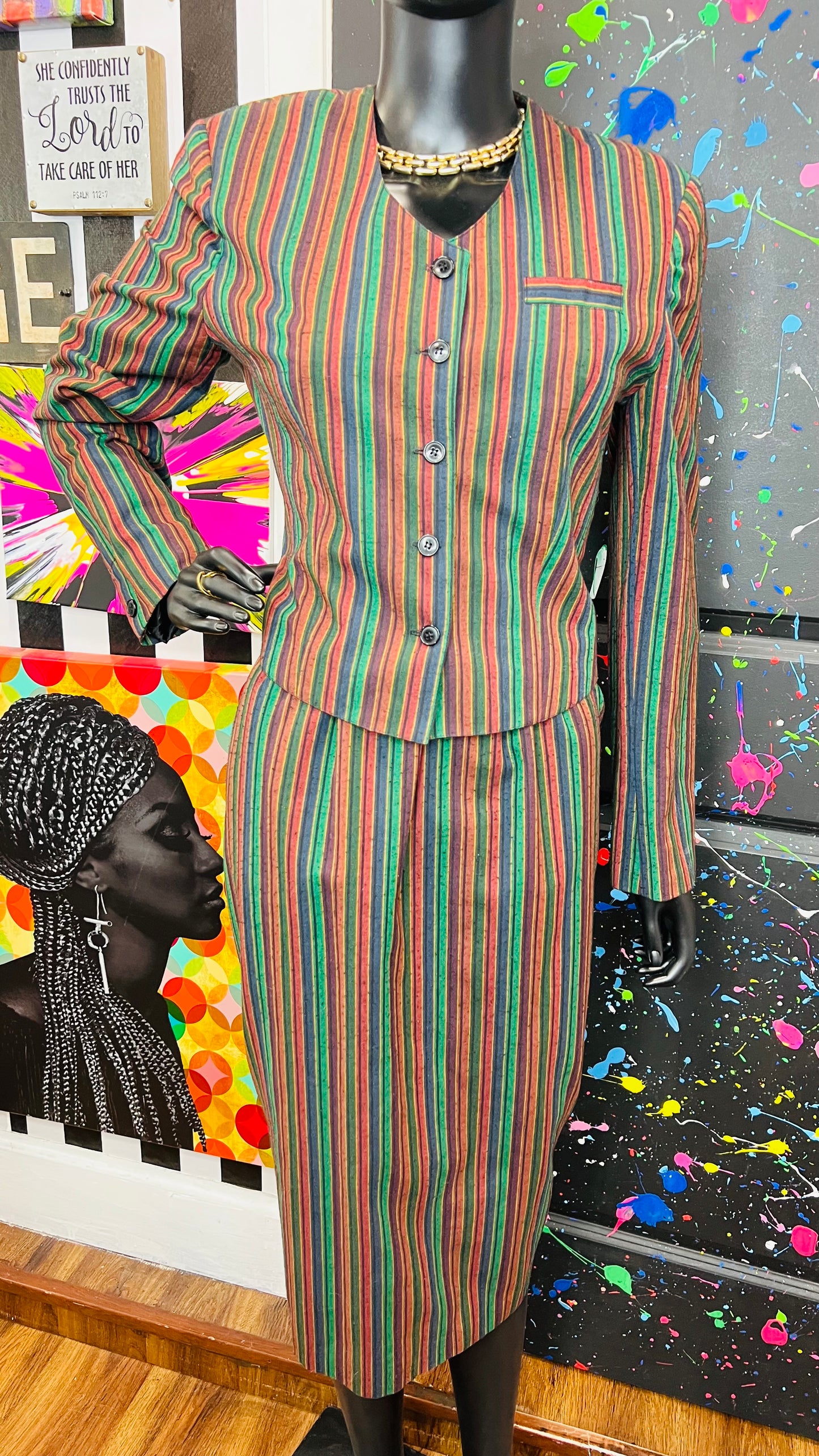 Vintage Striped Skirt Set (12)