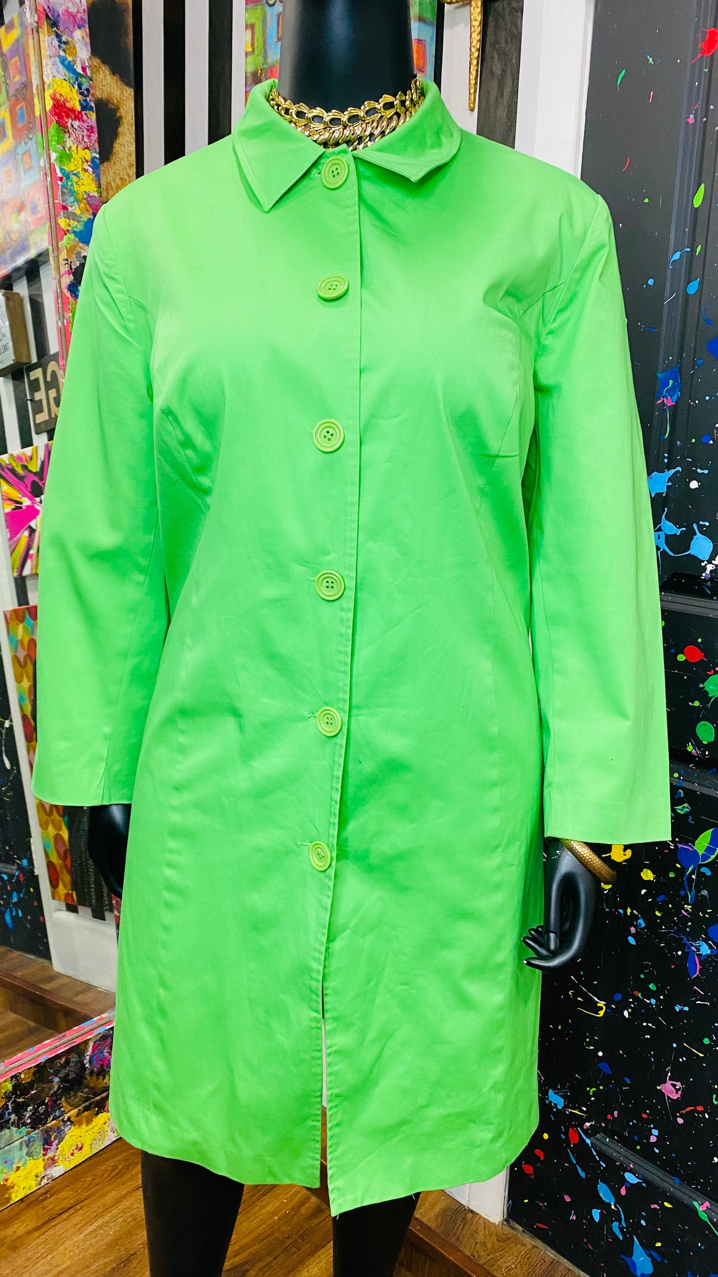 Vintage Y2K Long Green Jacket (18)