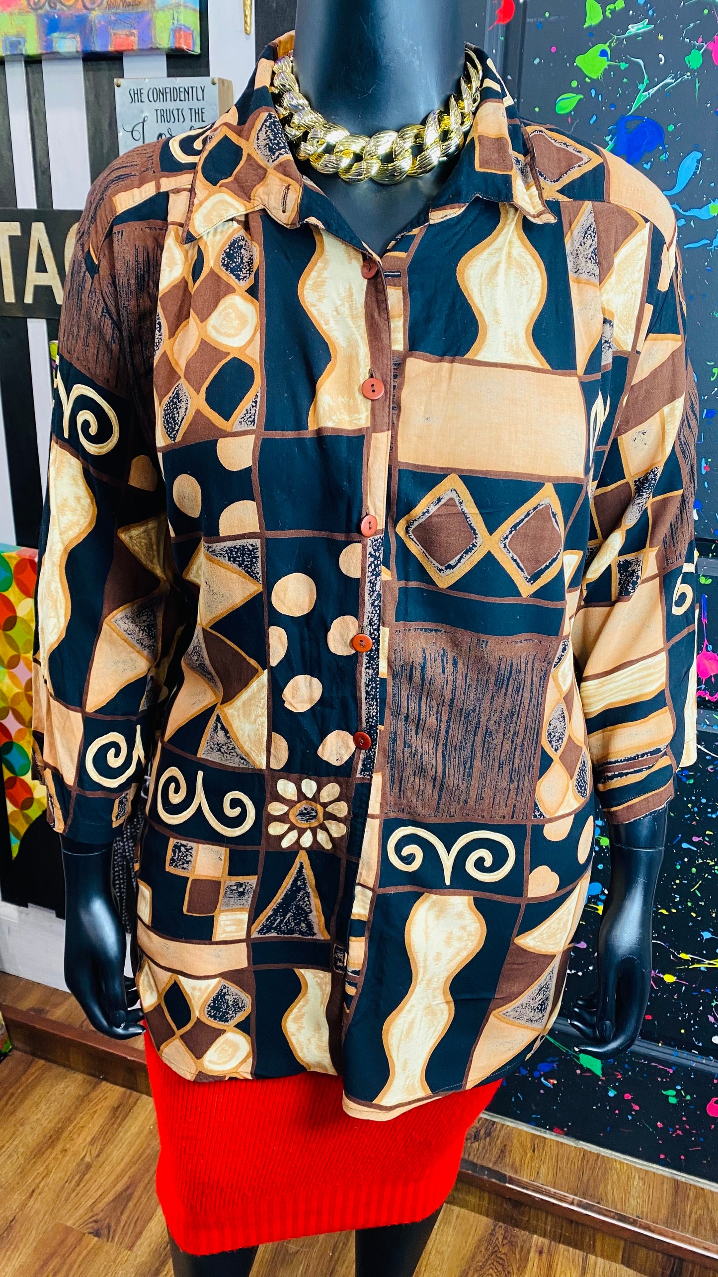 Vintage Abstract 90’s Blouse (24)