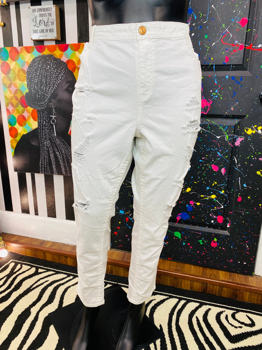 White Distressed Jeans