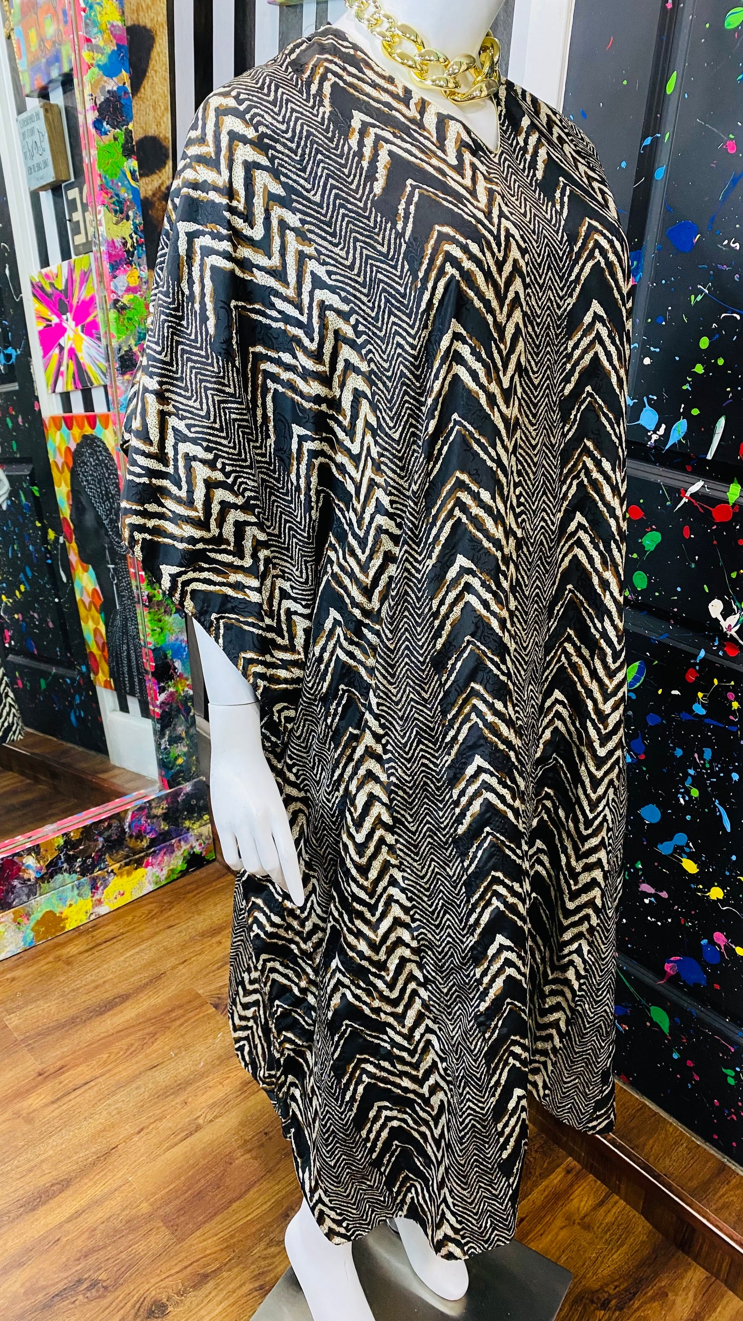 Vintage Animal Print Kaftan (OS)