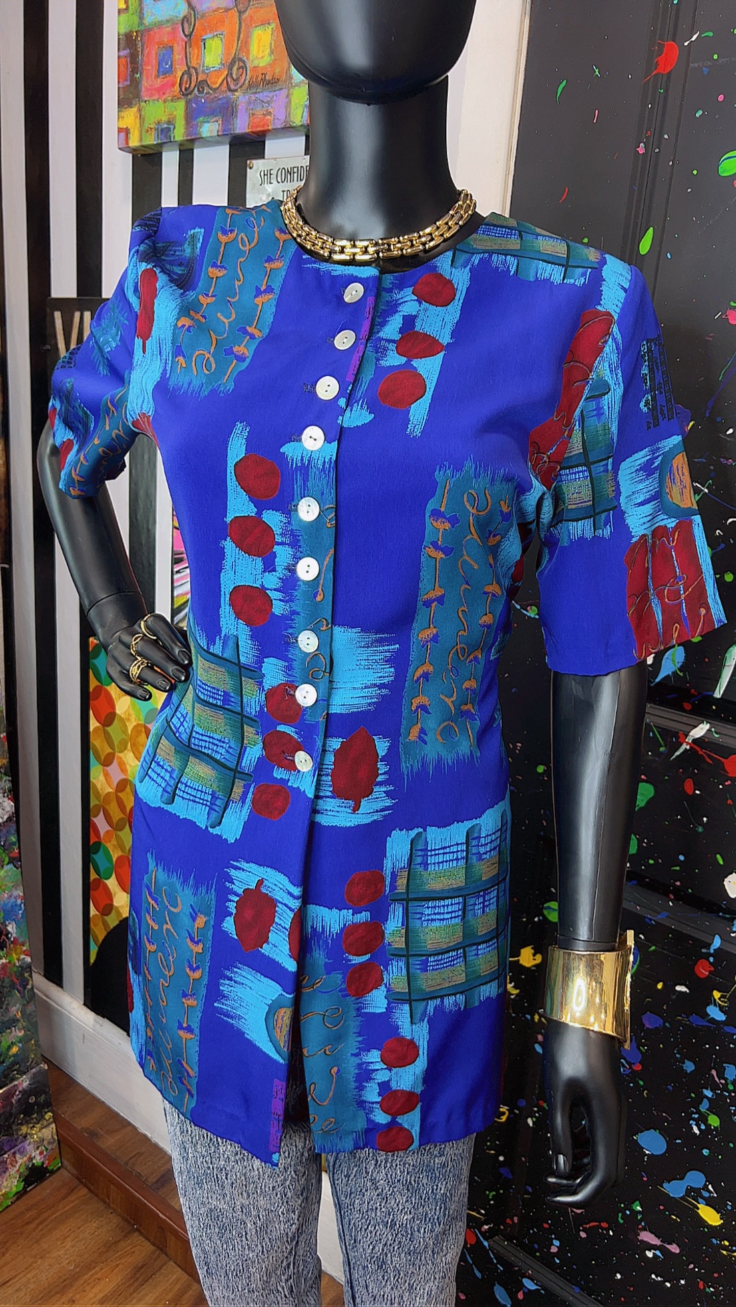 Vintage Abstract 90’s Blouse (12)