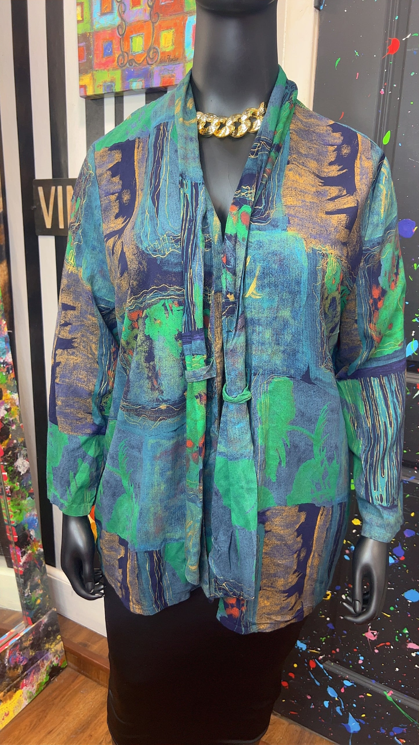 Vintage Abstract Light Weight Duster (22)