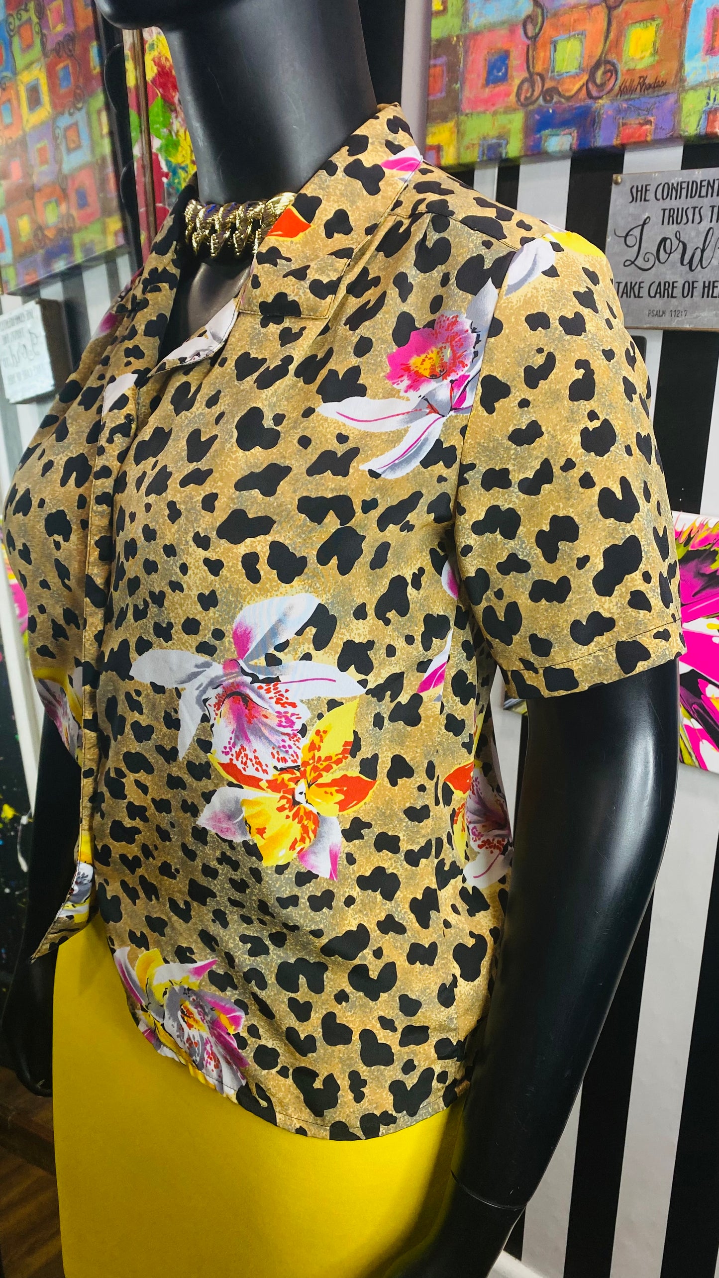 Vintage Animal Print Blouse (12)