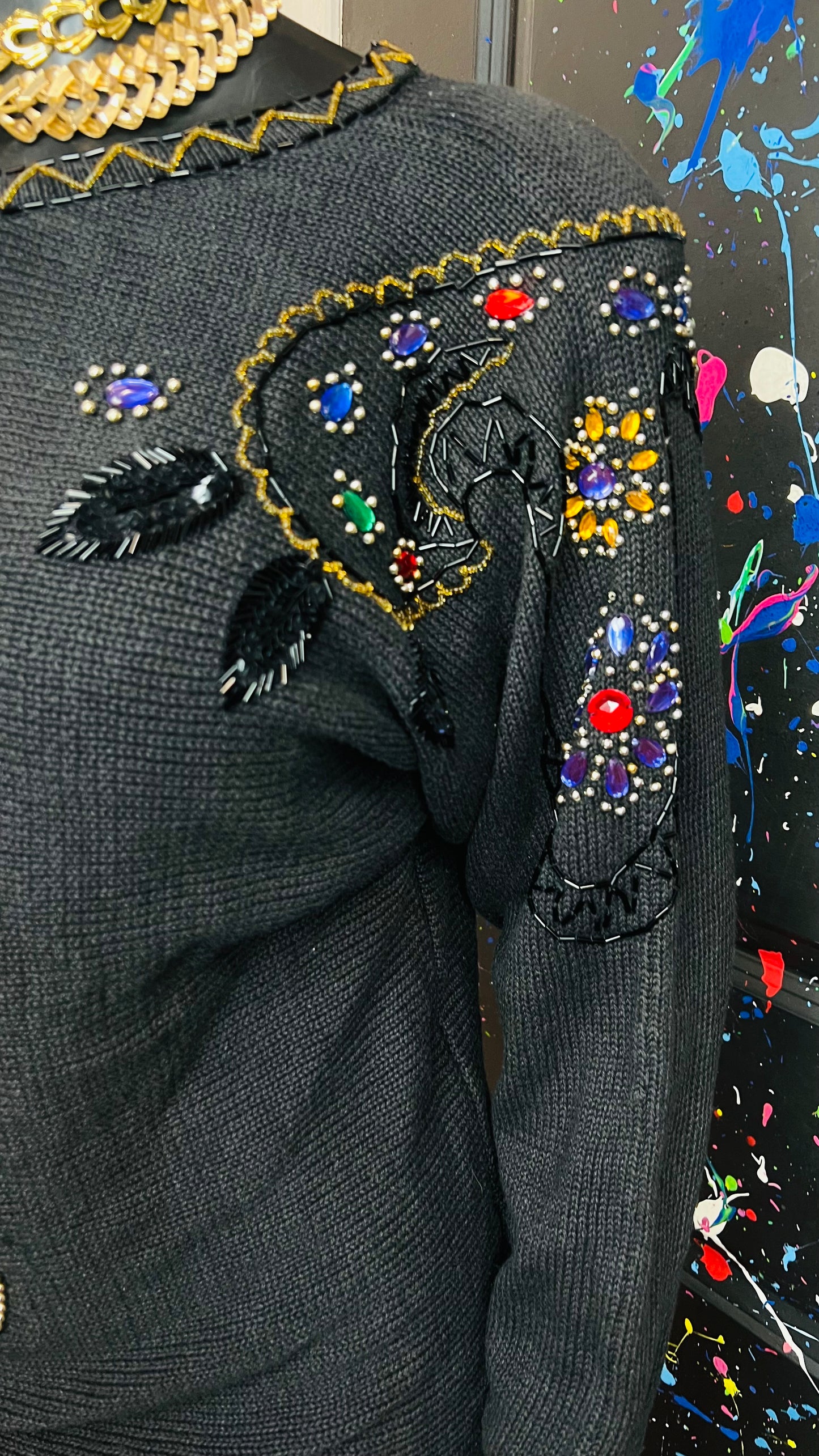 Vintage Sequin Knit Sweater (16)