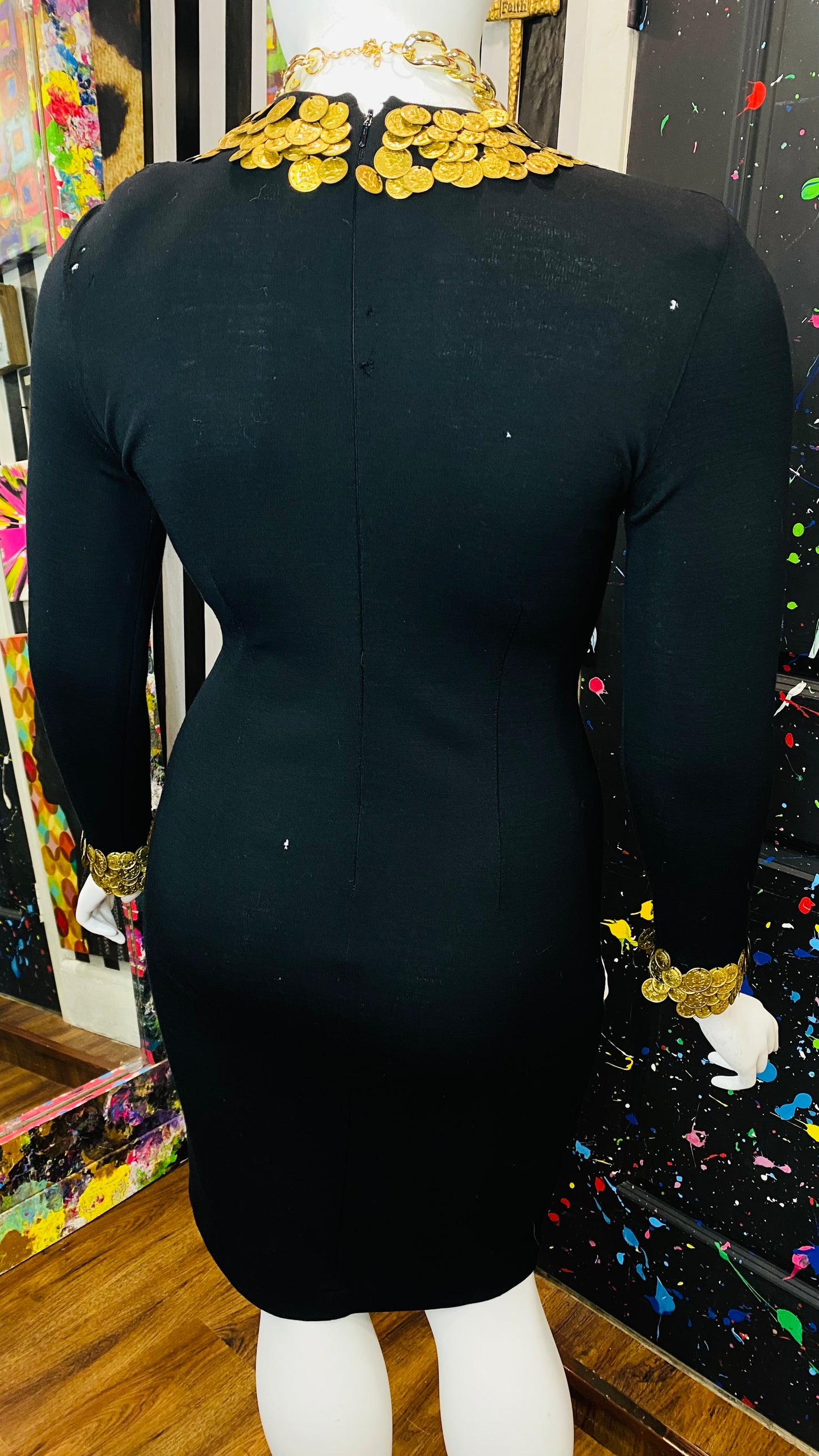 Vintage Wool Coin Dress- Has Stretch(14)