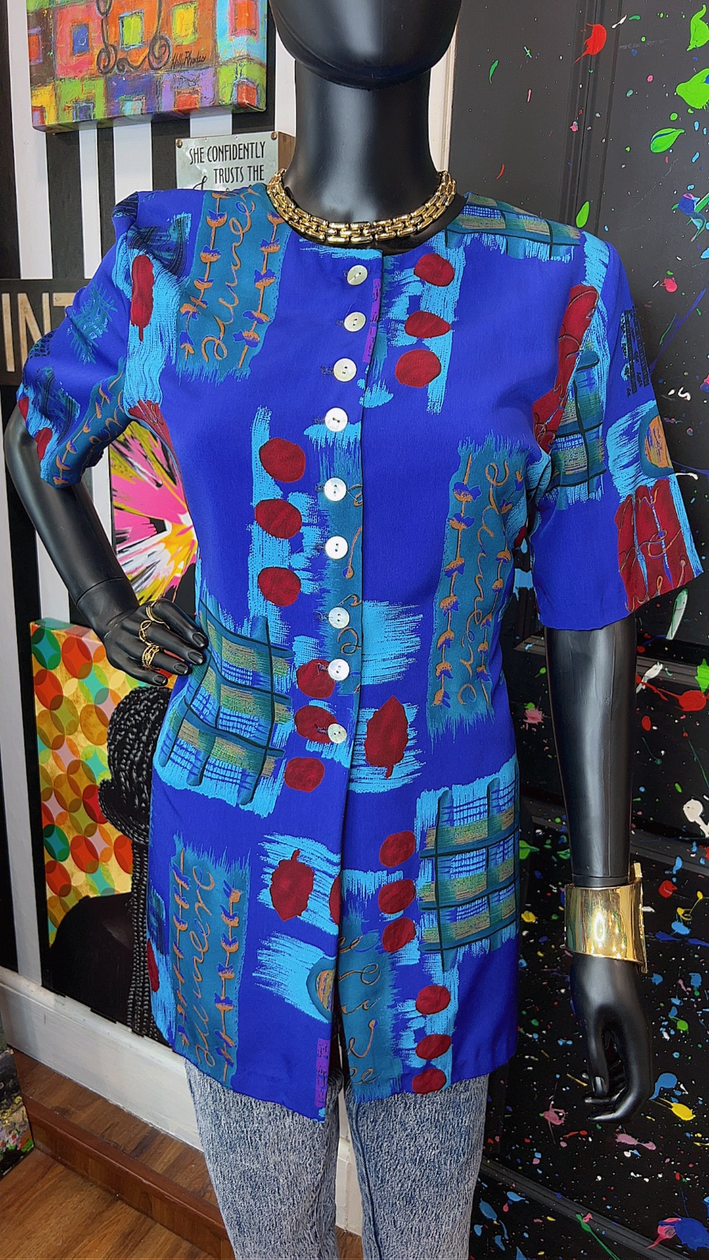 Vintage Abstract 90’s Blouse (12)