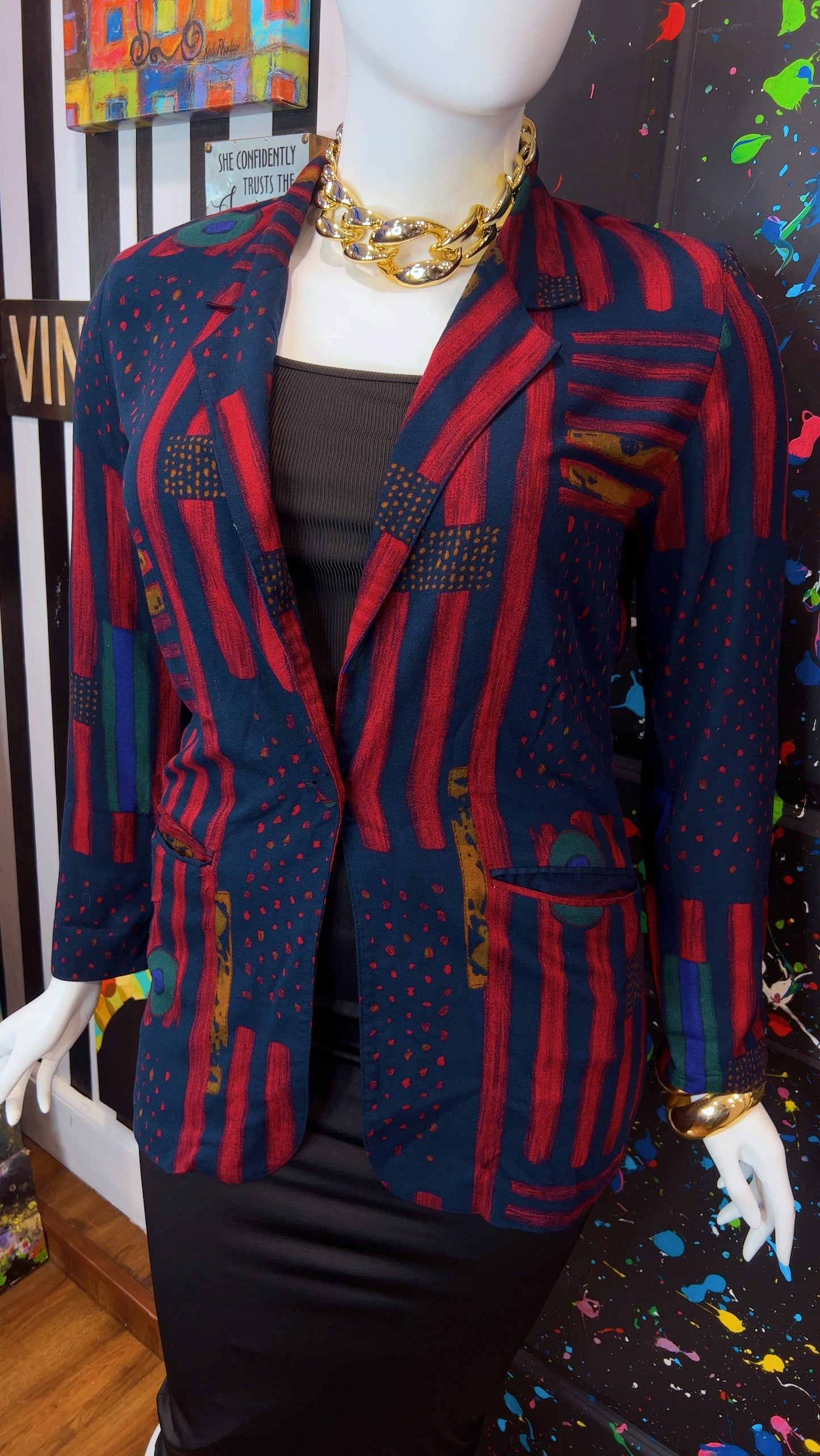 Vintage Rayon Abstract Blazer (12)