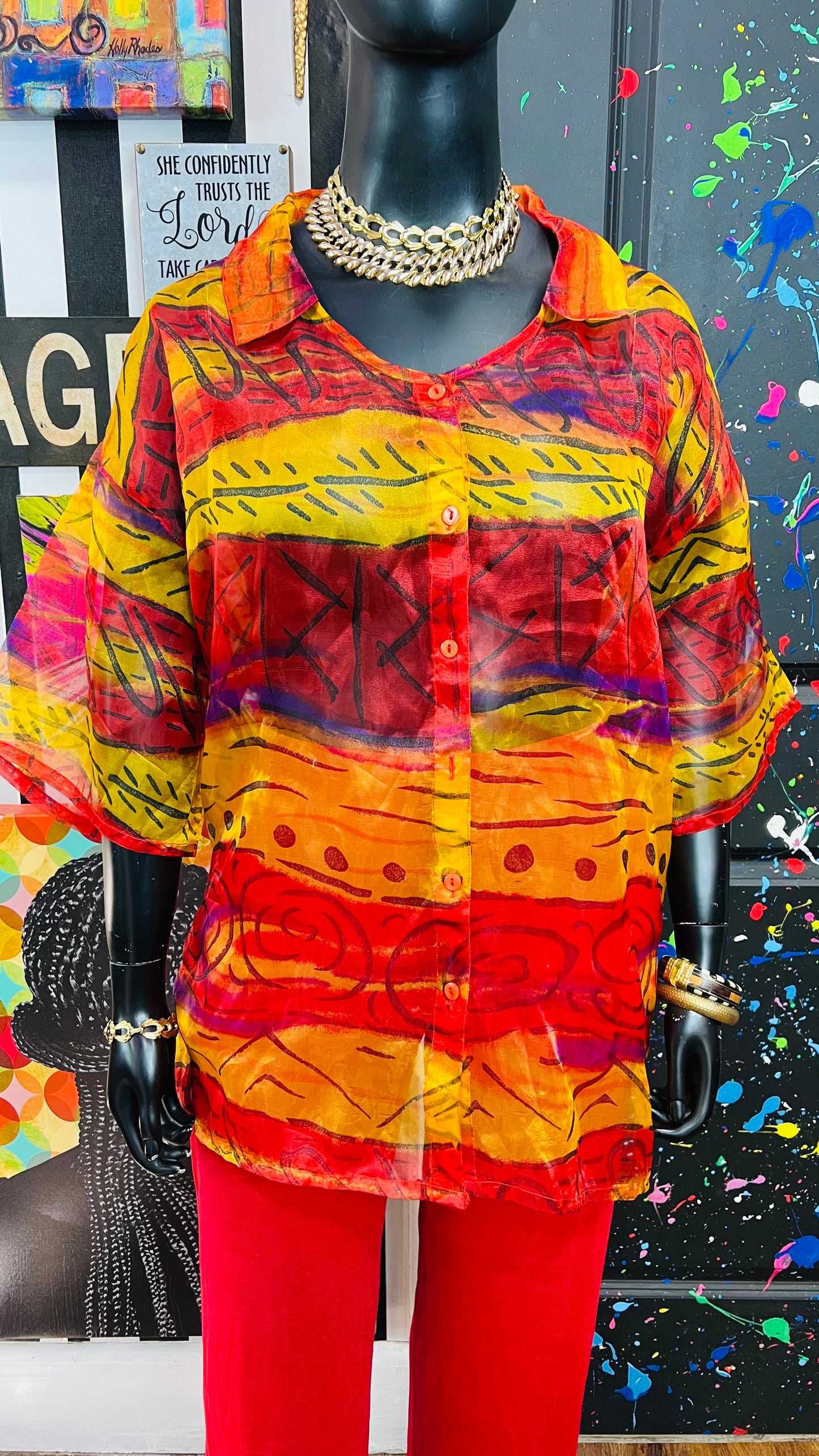 Vintage Y2K Sheer Blouse (36)