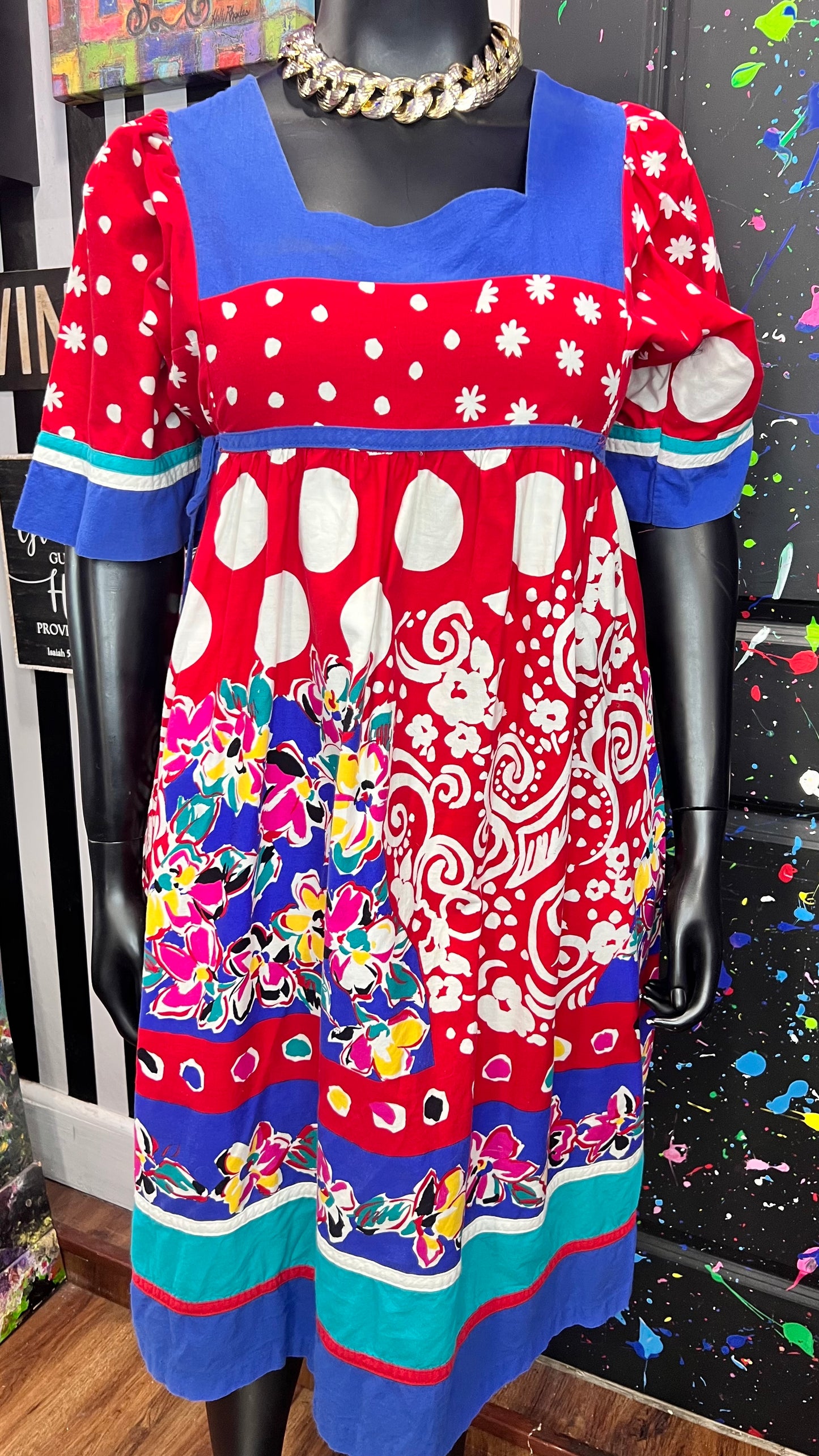 Vintage Color Block Dress (14)