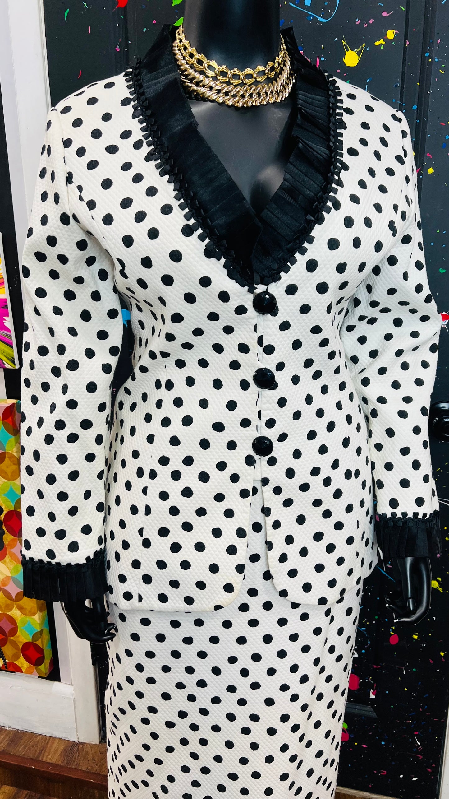 Vintage Lily & Taylor Polka Quilted Dot Suit (18)
