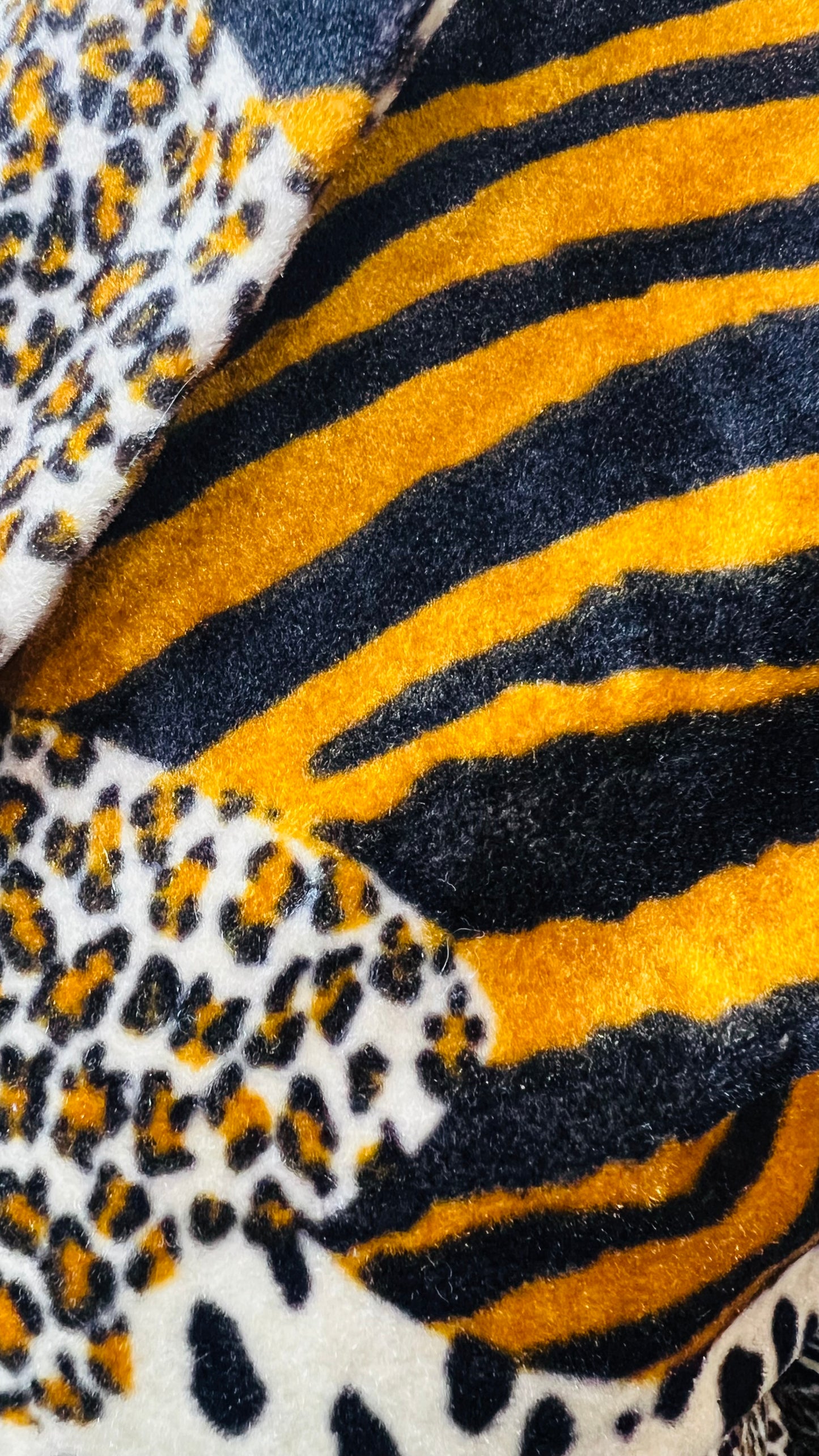 Vintage Faux Fur Mix Animal Print Double Breasted Blazer
(20W)