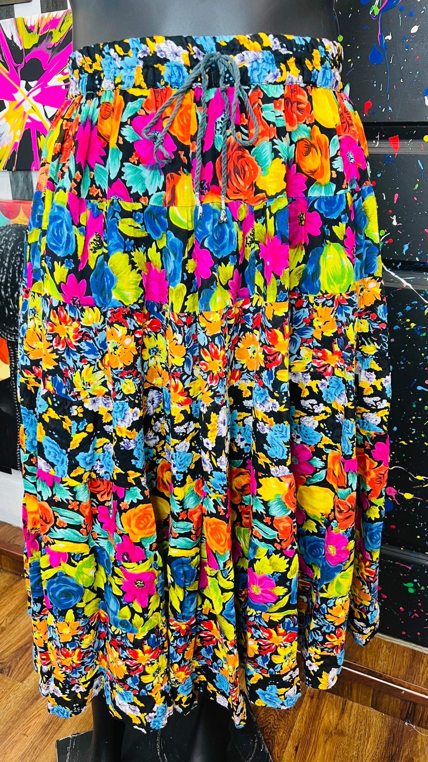 Vintage Rayon Drawstring Skirt (14)