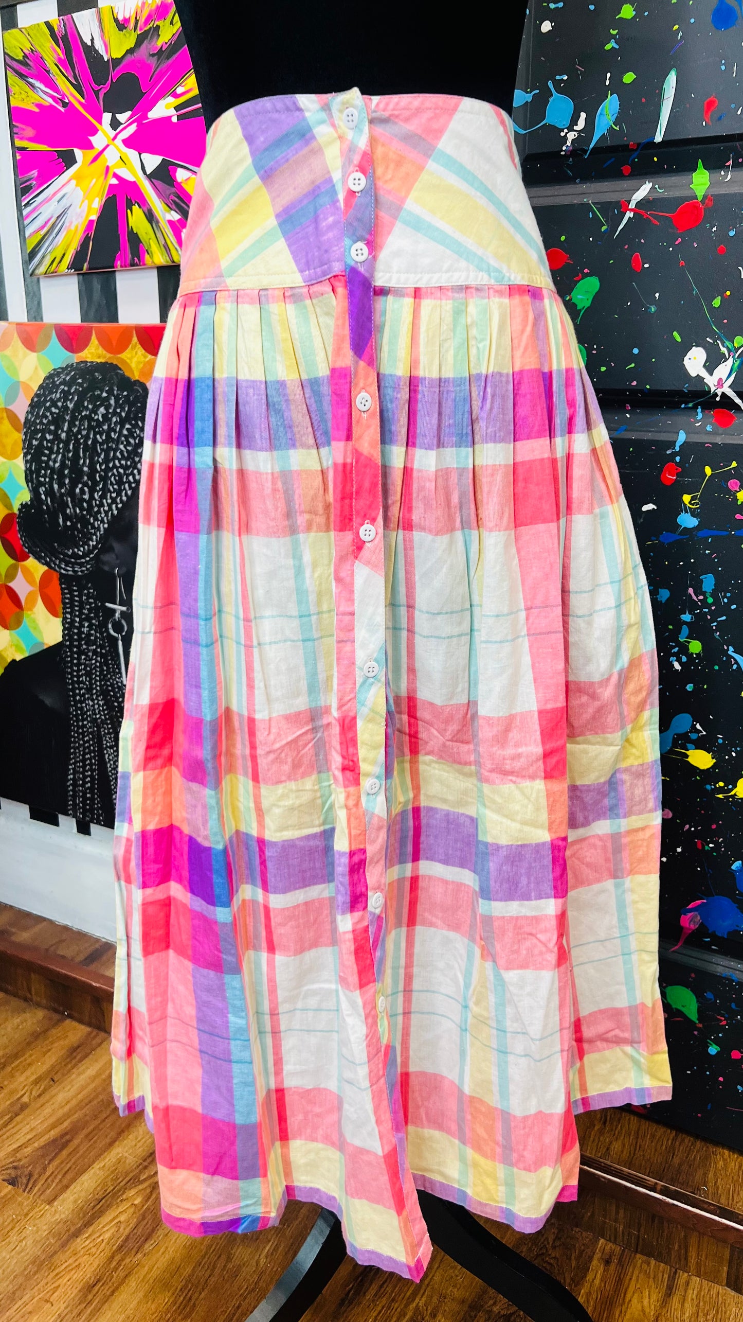 Vintage High Waist Cotton Skirt (12)