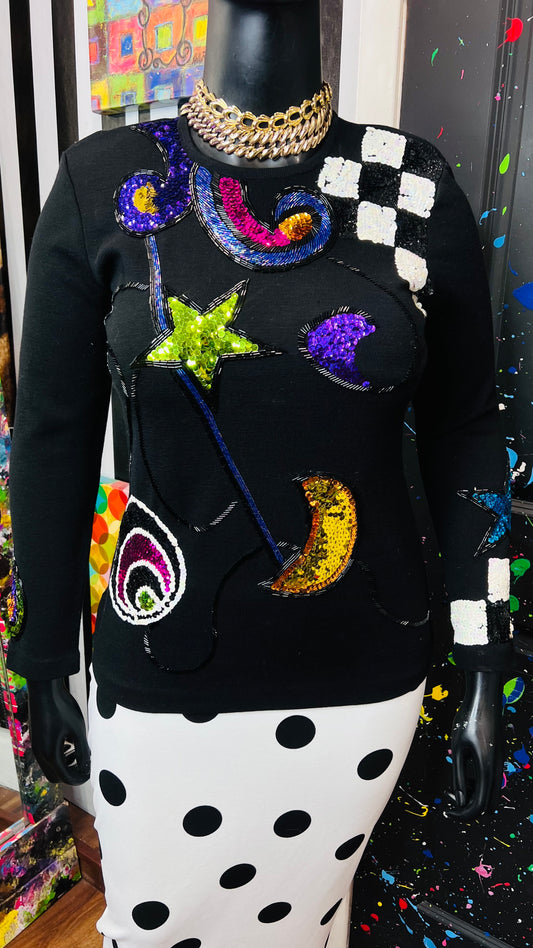 Vintage Sequin Sweater (12/14)