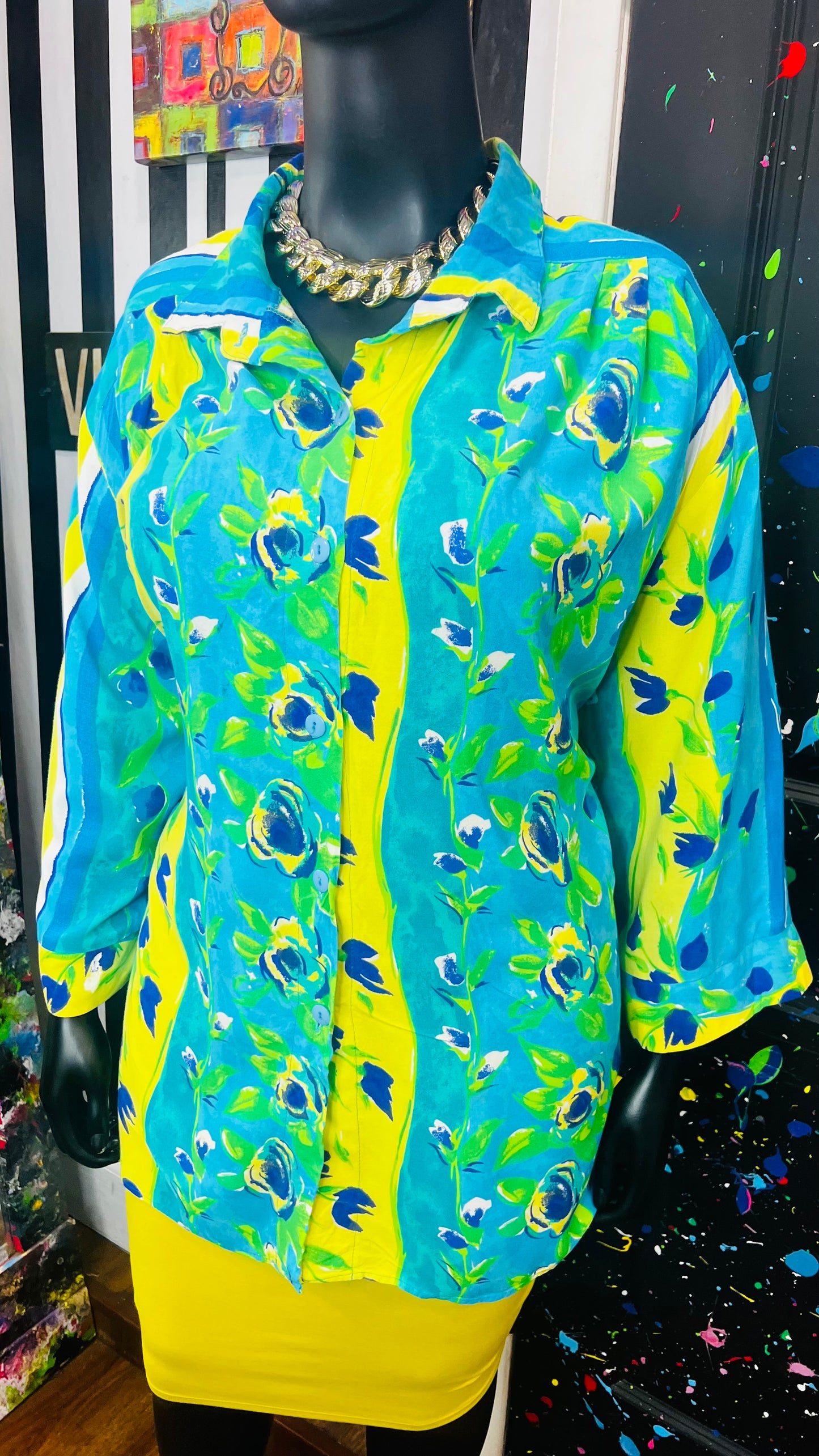 Vintage Rayon Vibrant Personal Touch Blouse (26/28)