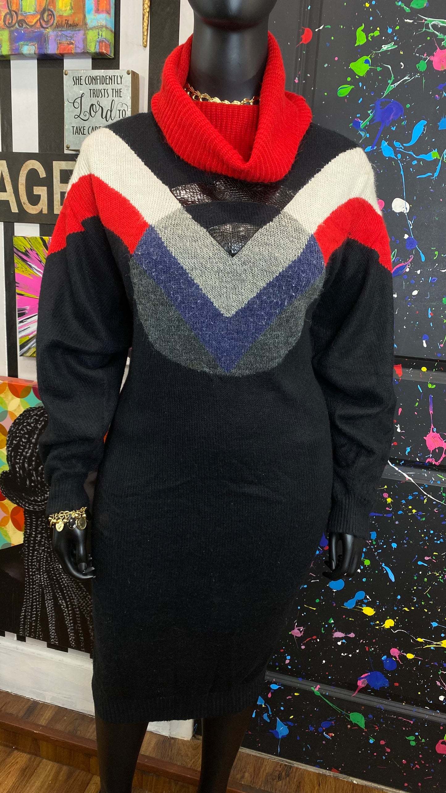 Vintage Knit Sweater Dress (22)
