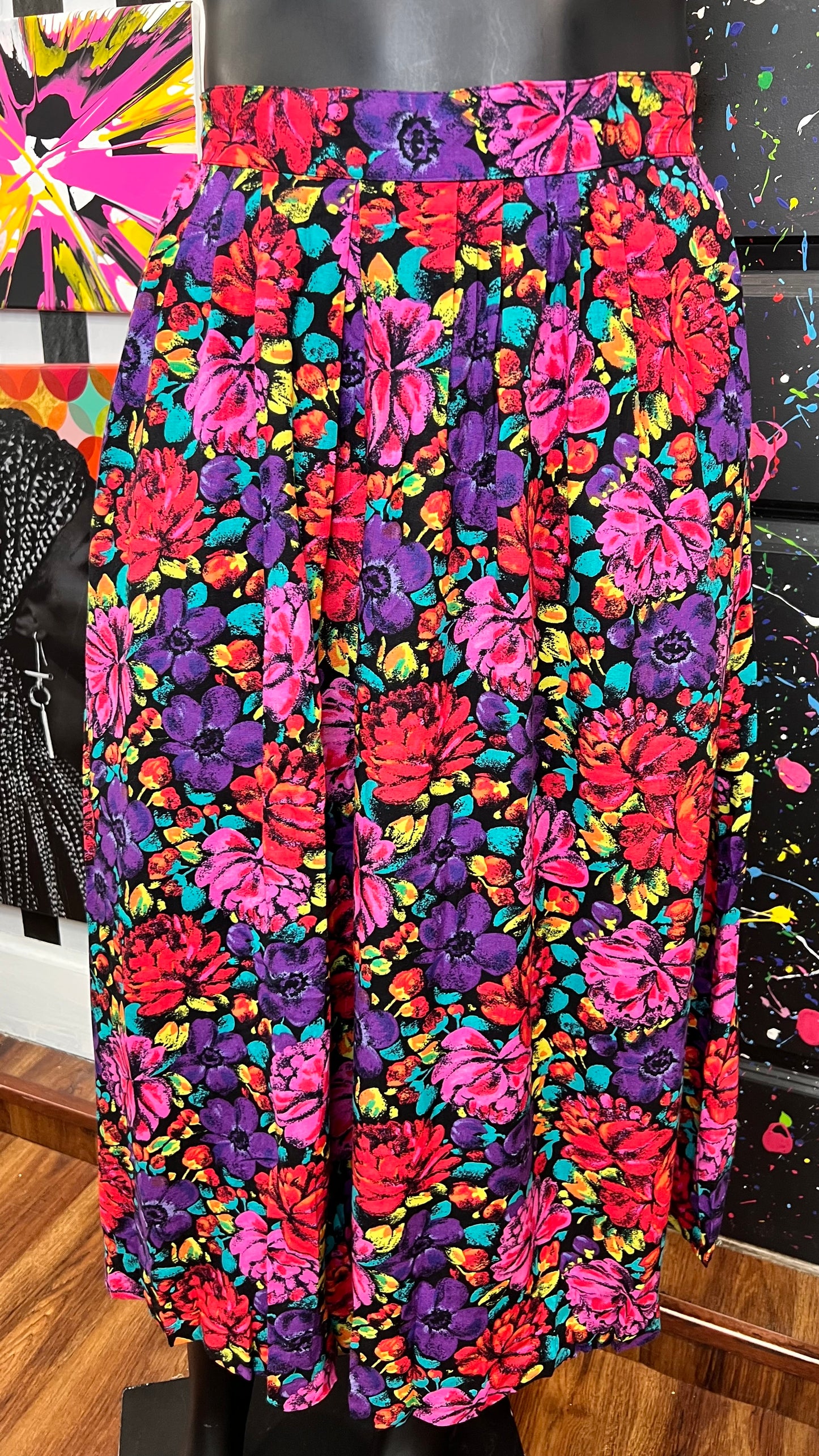 Vintage Floral Rayon Skirt (20)