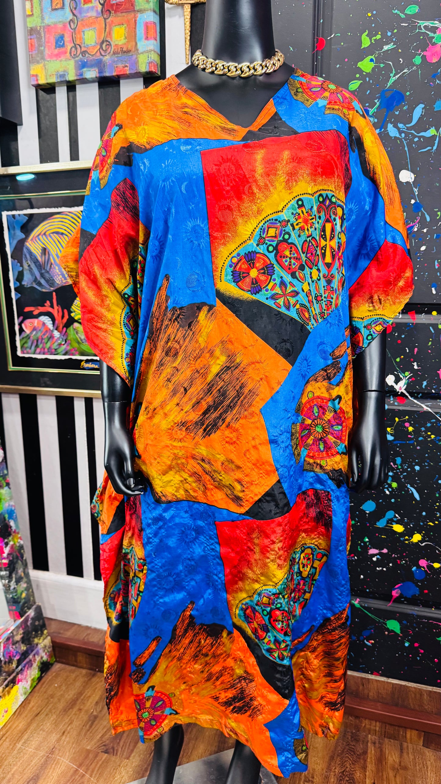 Vintage Tribal Print Kaftan (OS)