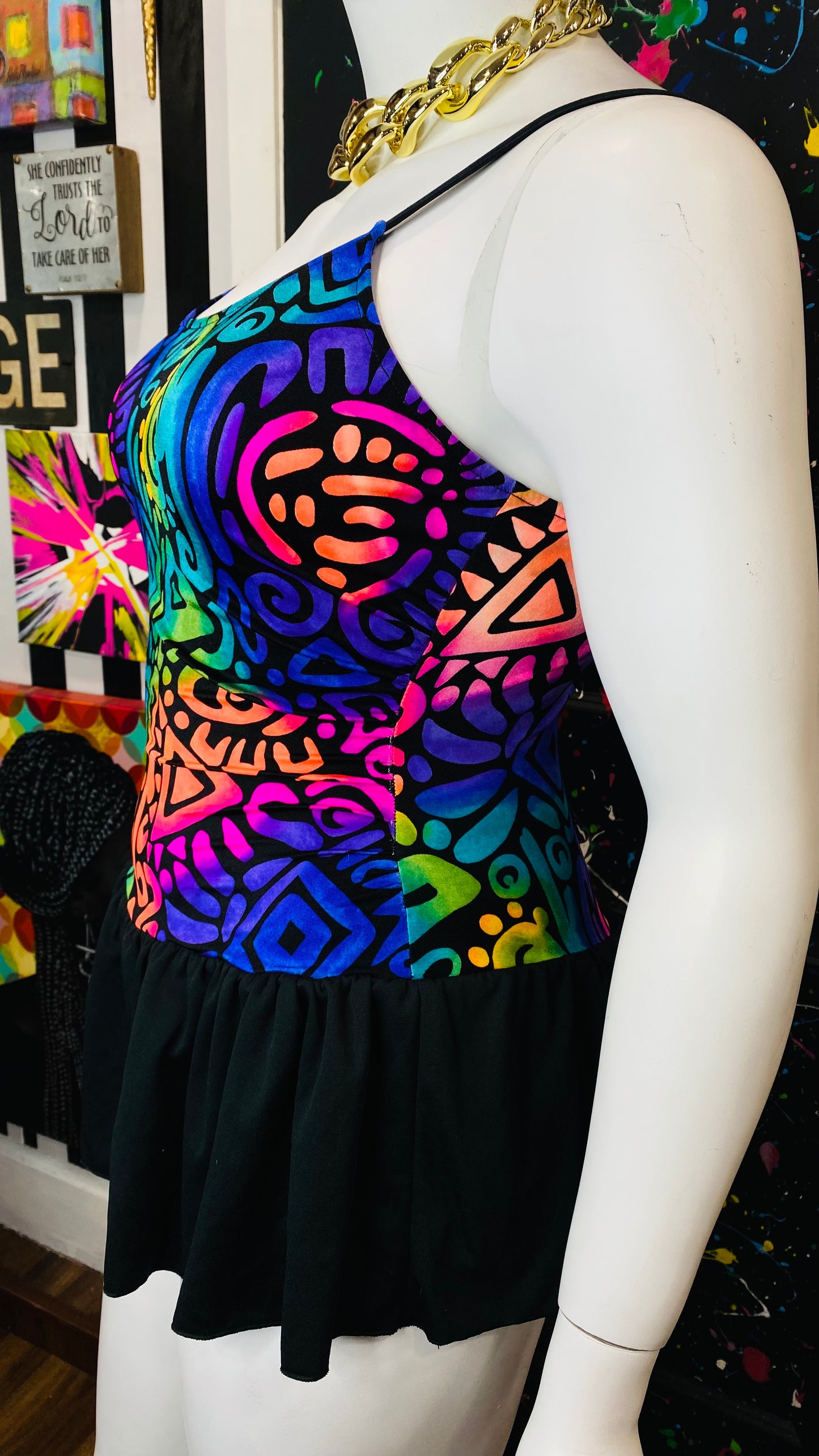 Vintage Abstract Swim Suit (22W)