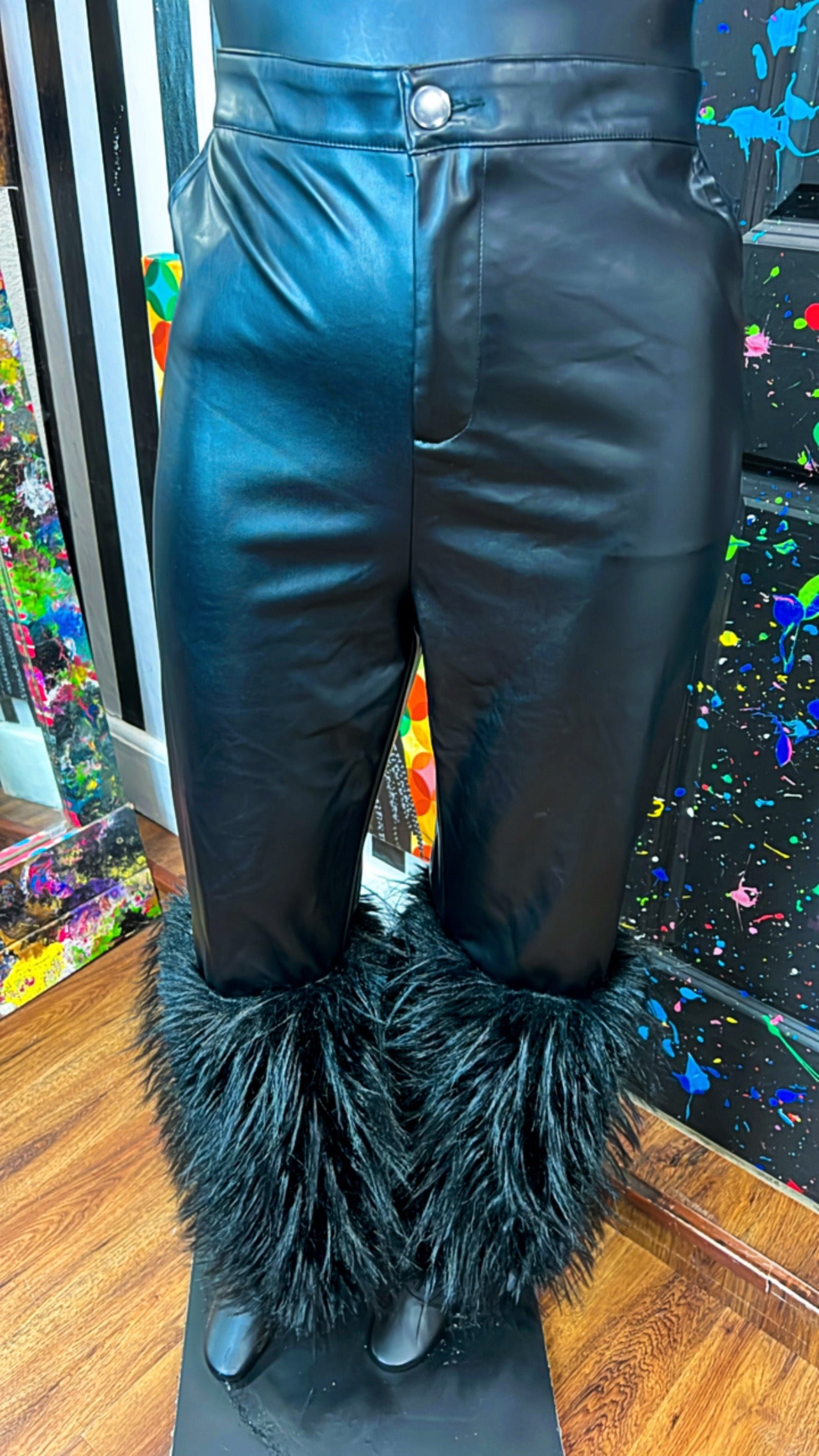 Faux Leather & Fur Pants (24)