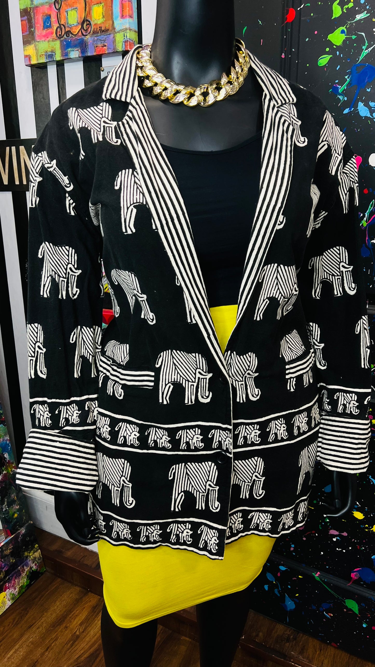 Vintage Elephant & Stripes Blazer (22)