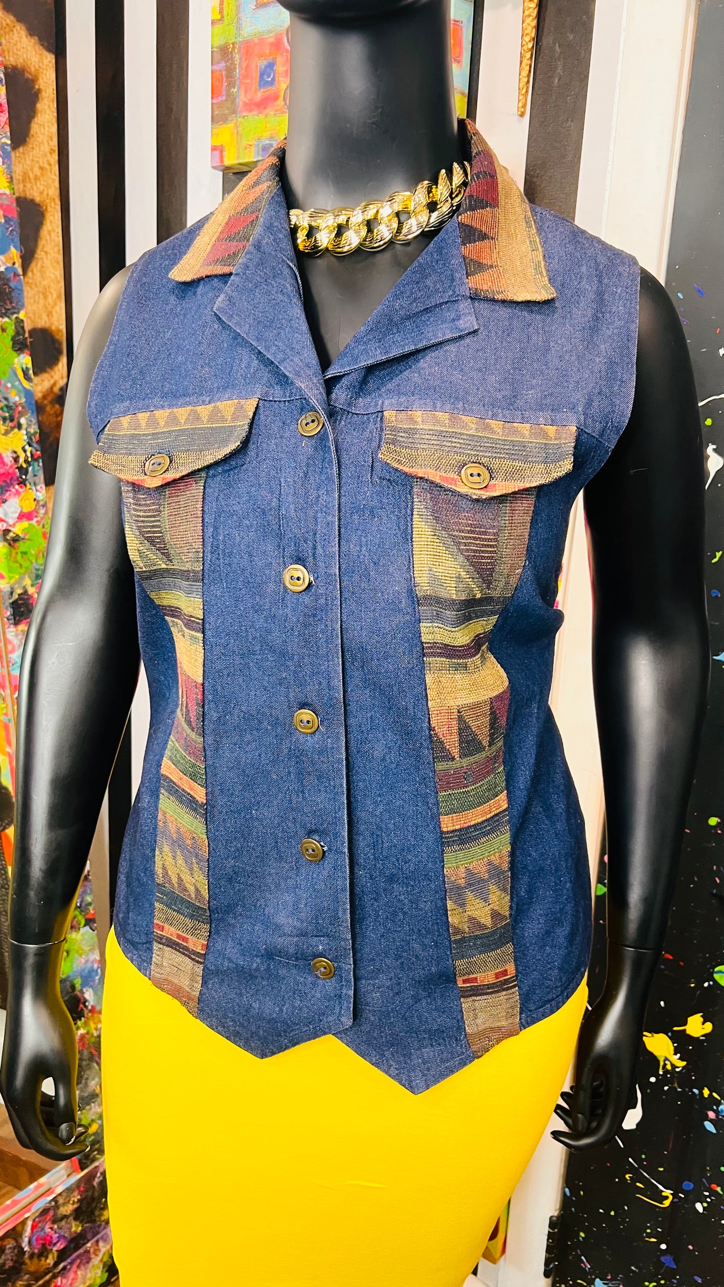 Vintage Denim Western Vest (16)