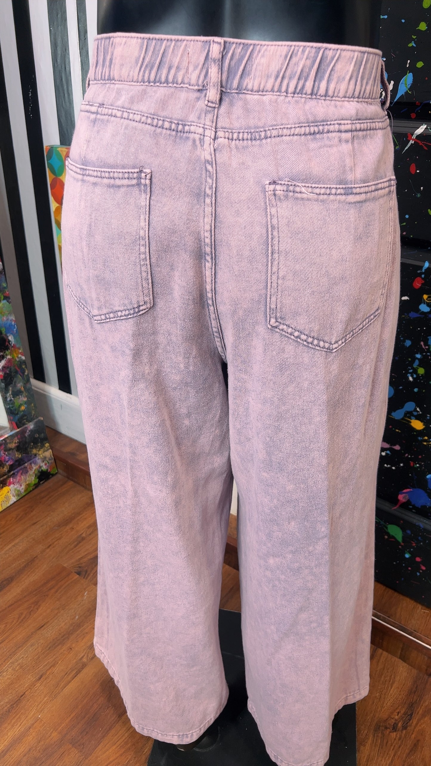Wide Leg Purple Pleated Stonewash Jeans New w/Tags (16)