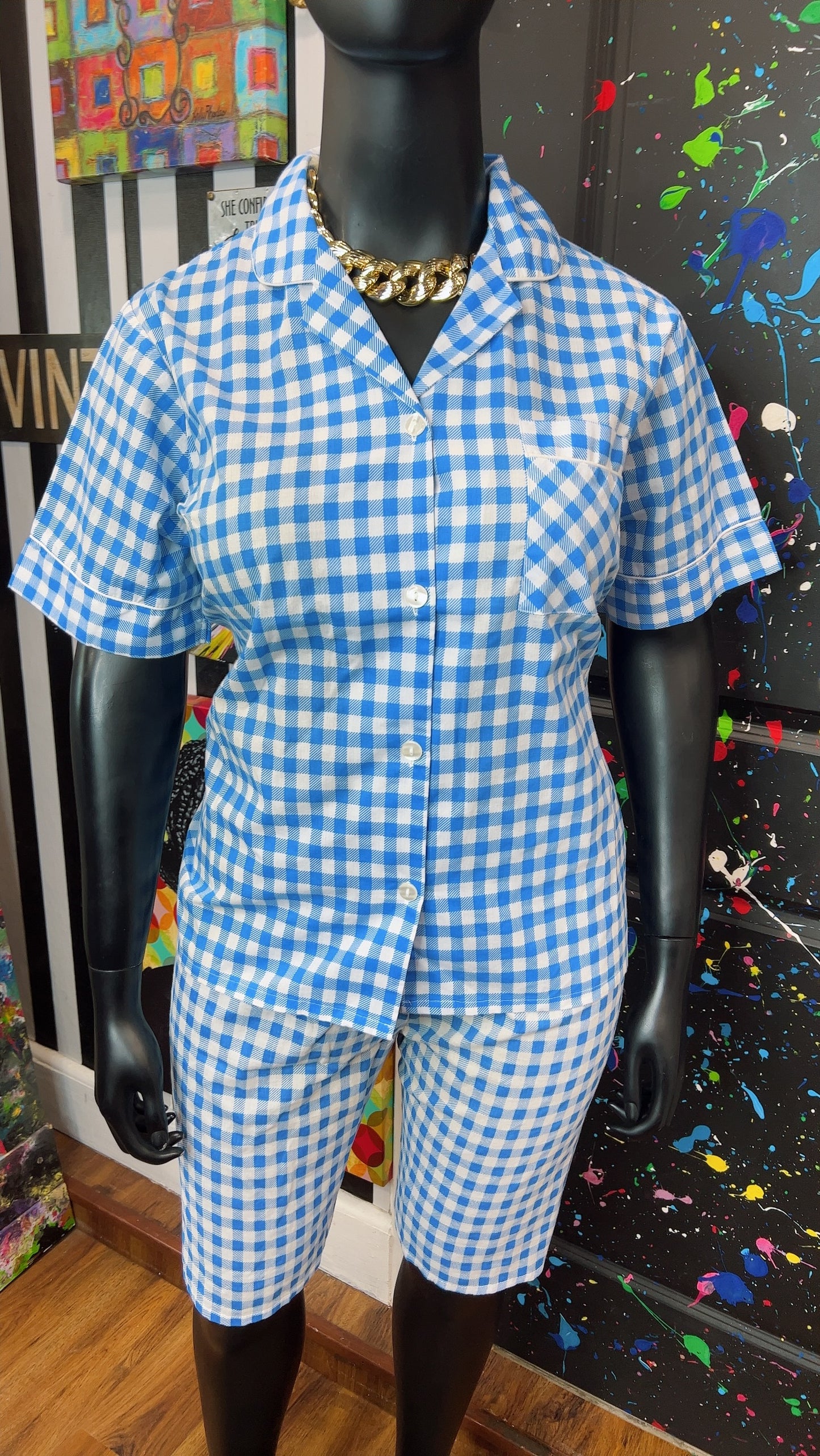 Vintage Blue & White Shorts Set (18)