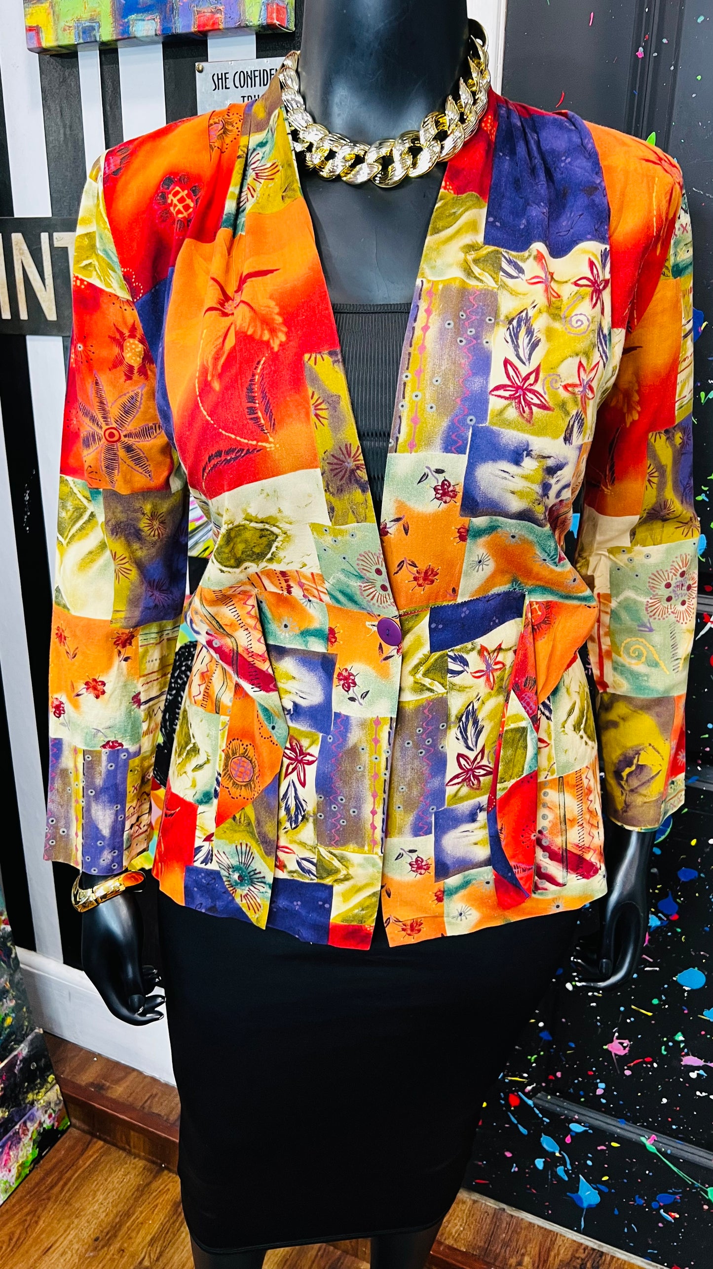 Vintage Rayon Abstact 90’s Blazer (12)