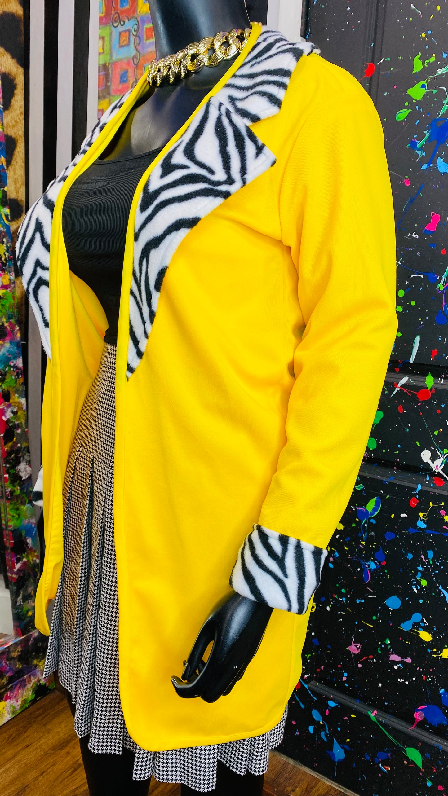 Yellow & Zebra Duster/Open Blazer (14)