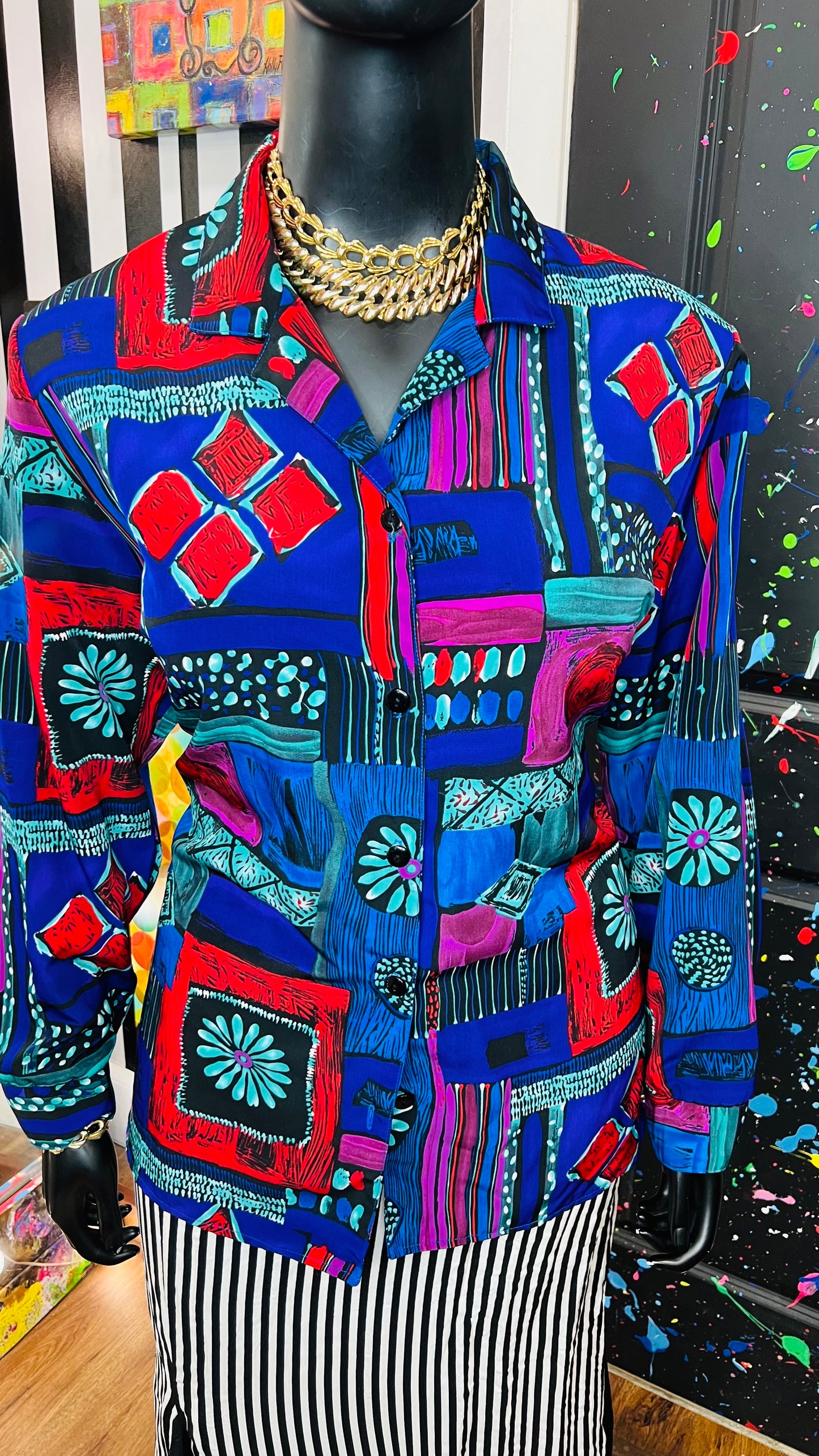 Vintage Abstract 90’s Blouse (20)