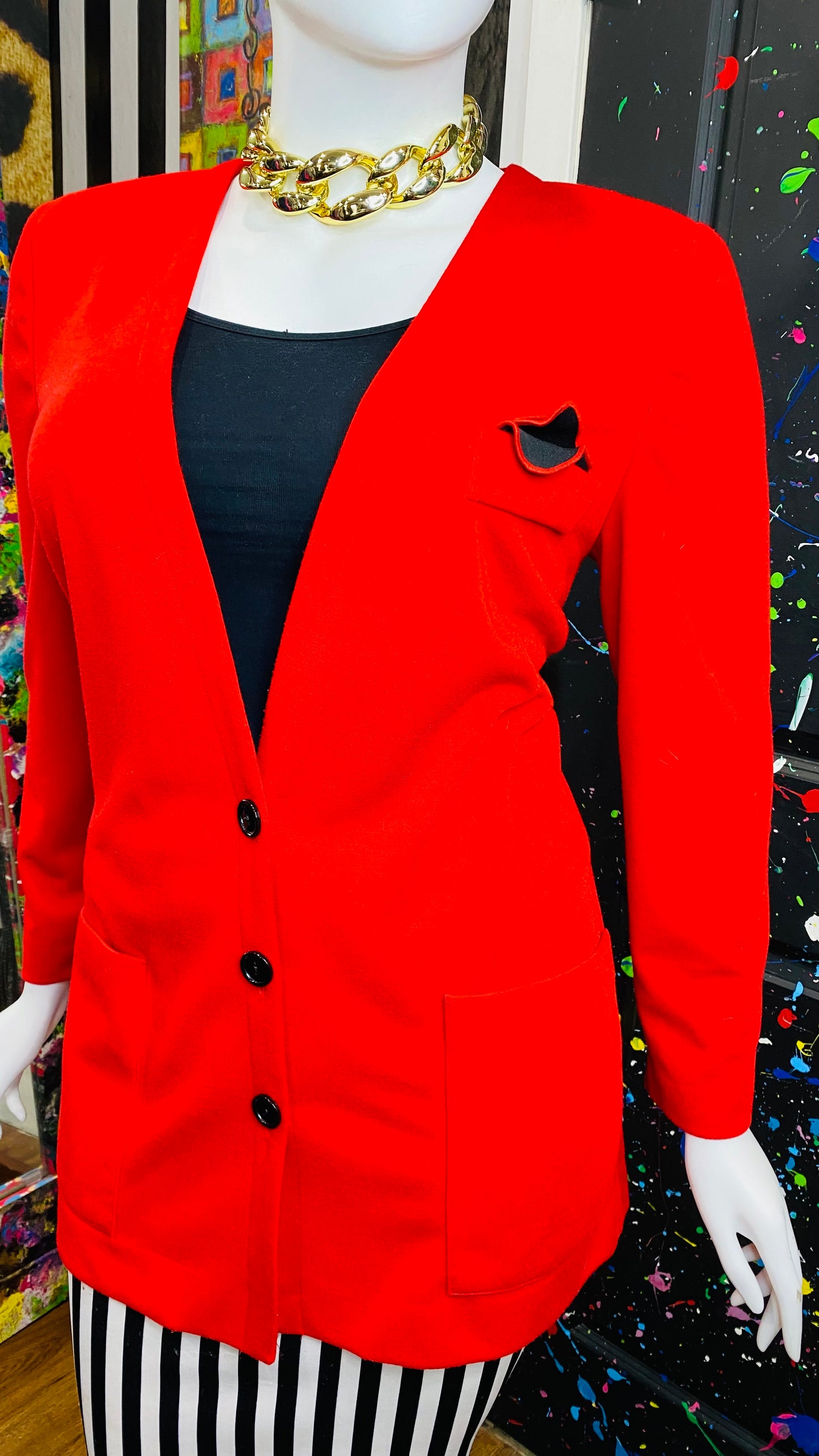 Vintage Red & Black Blazer (16)